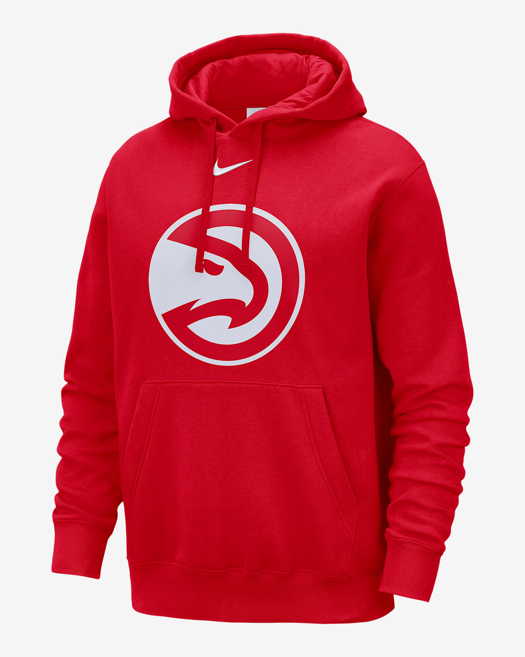 Sudadera con gorro sin cierre Nike NBA para hombre Atlanta Hawks Club - Rojo universitario/Blanco