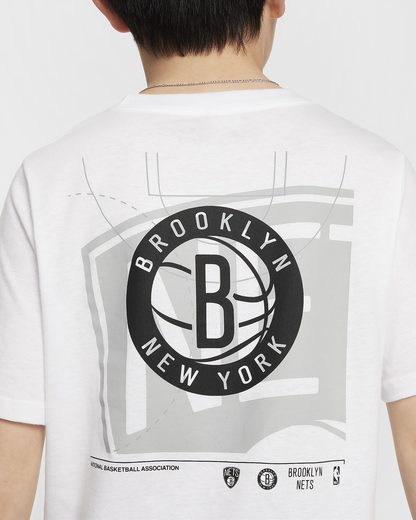 NBA-t-shirt Brooklyn Nets Nike för ungdom (killar) - Vit