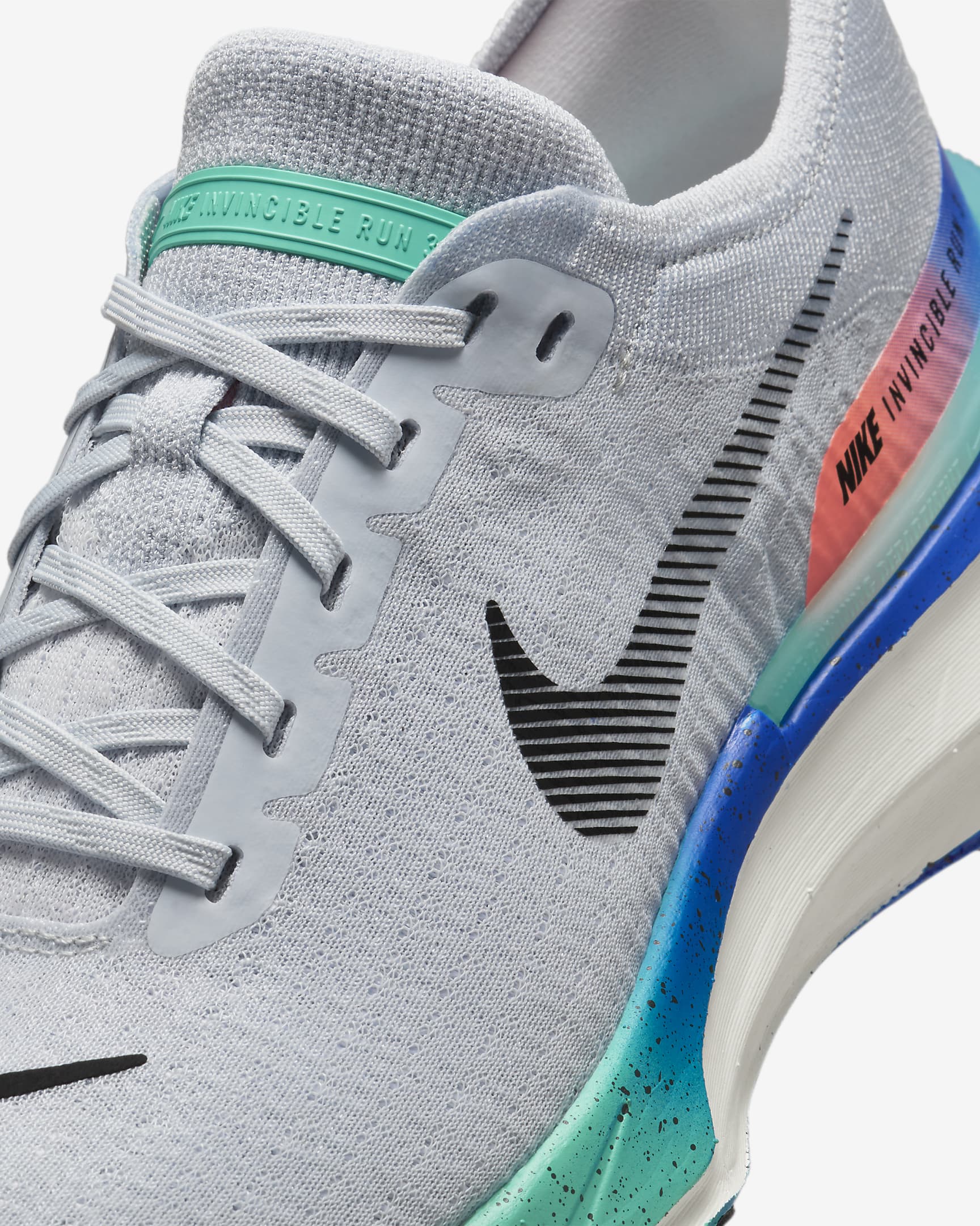 Nike Invincible 3 hardloopschoenen voor heren (straat) - Pure Platinum/Bright Mango/Cool Mint/Zwart