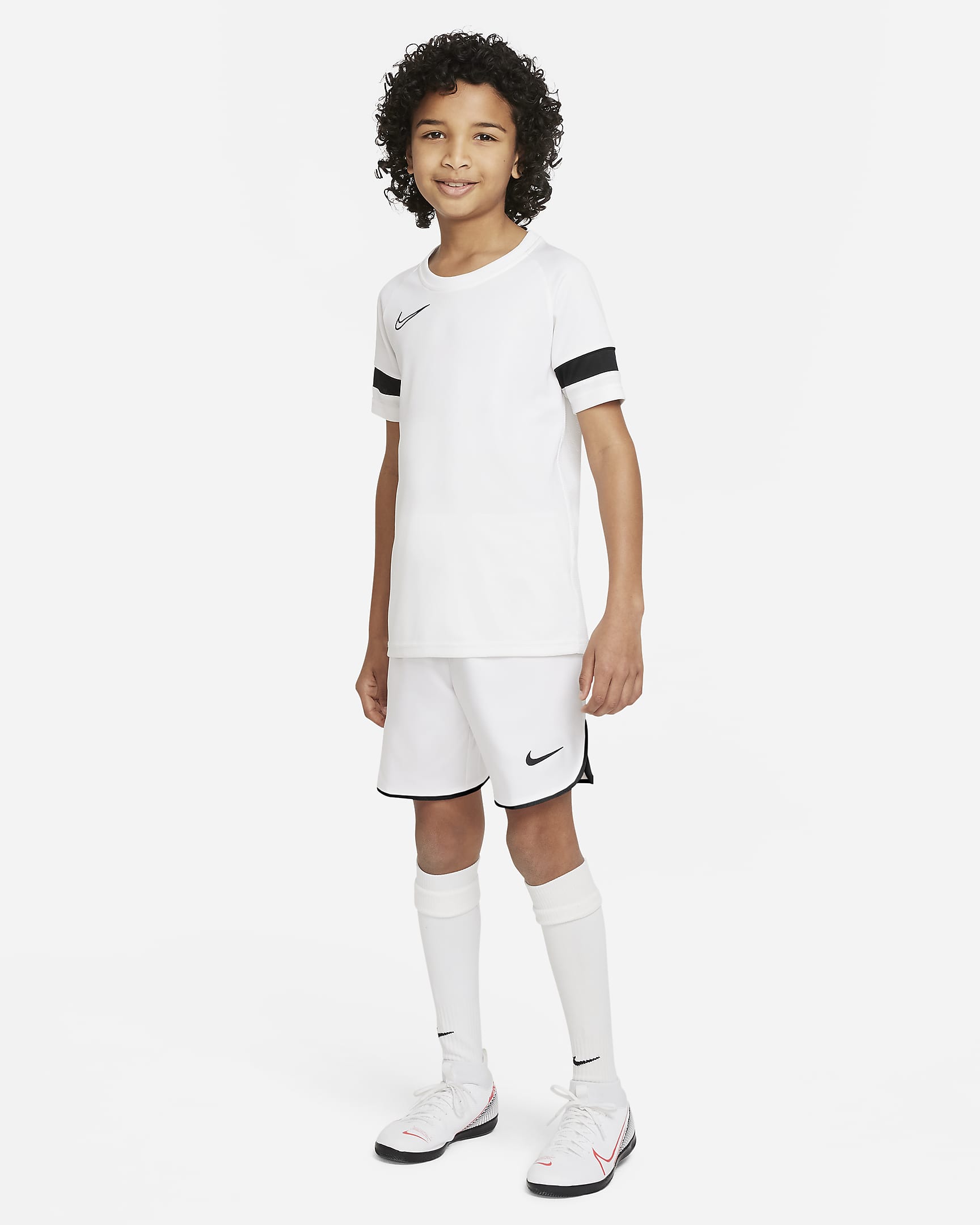 Nike Dri-FIT Big Kids' Soccer Shorts - White/Black/Black