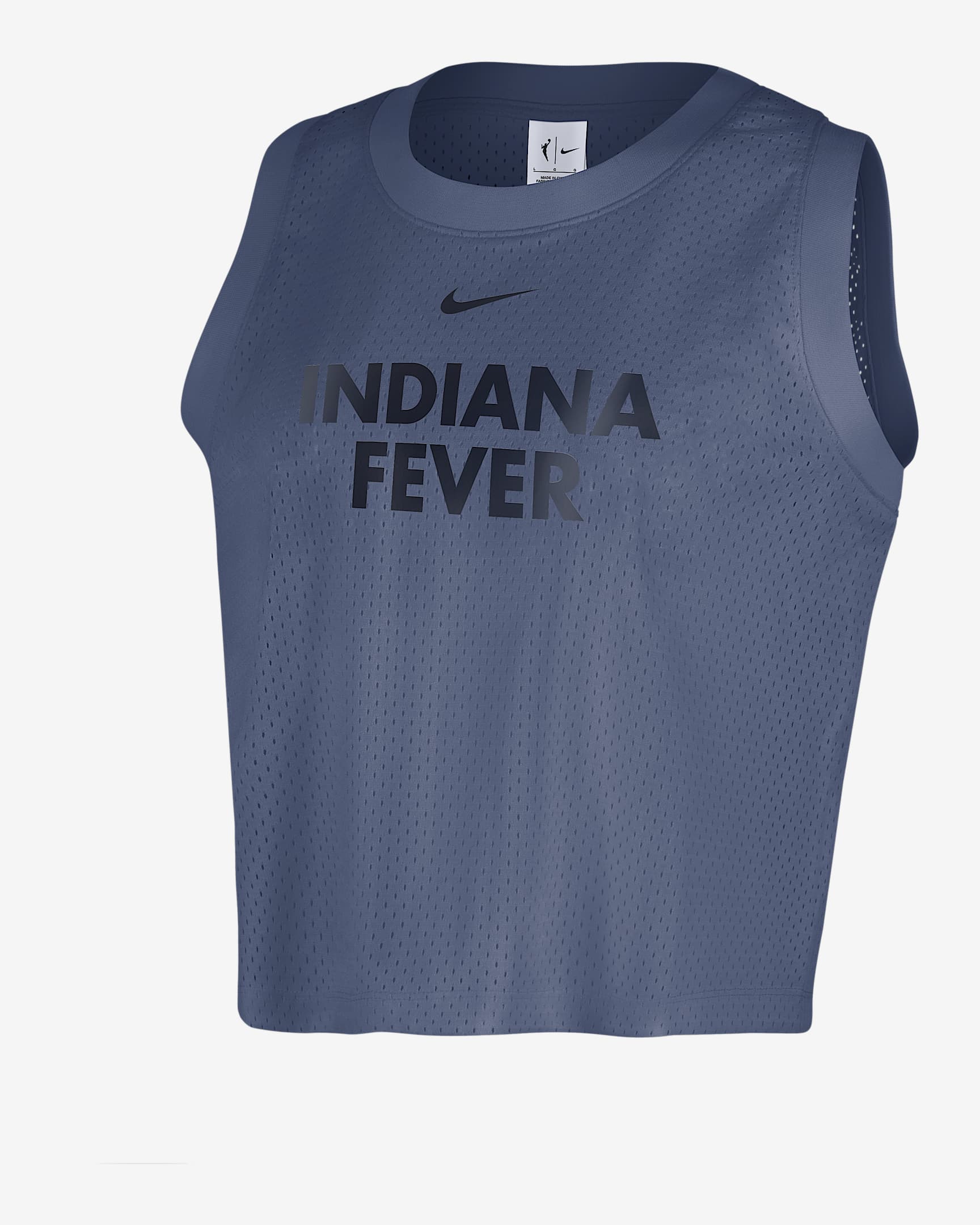Camiseta de tirantes Nike de malla de la WNBA para mujer Indiana Fever - Azul difuso/Azul marino universitario