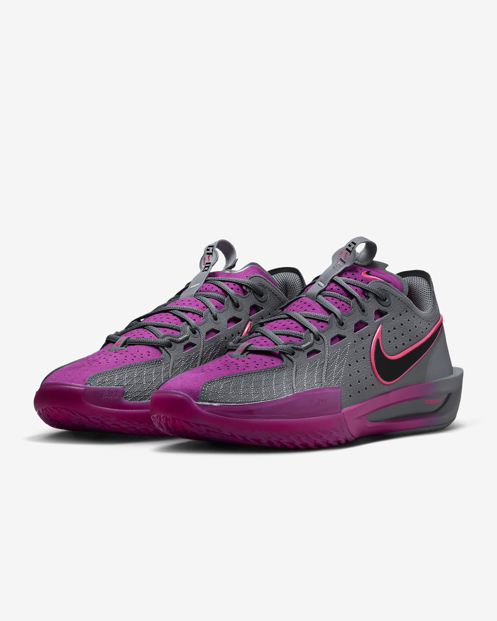 Nike G.T. Calzado de básquetbol Cut 3 - Gris humo/Fucsia cálido/Hiperrosa/Negro