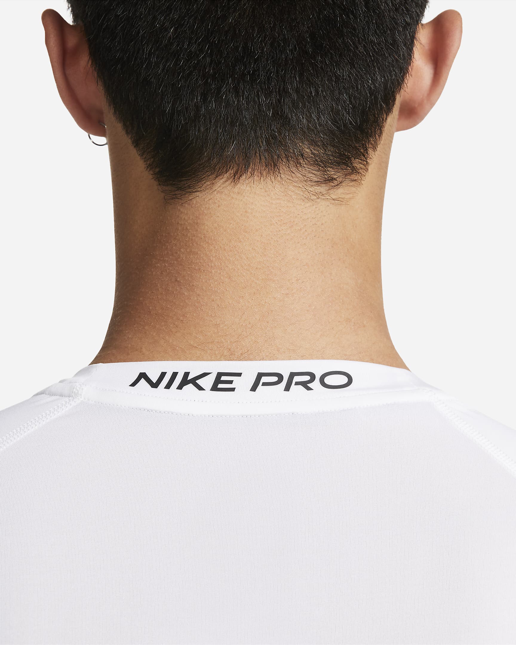 Nike Pro Men's Dri-FIT Tight Short-Sleeve Fitness Top - White/Black