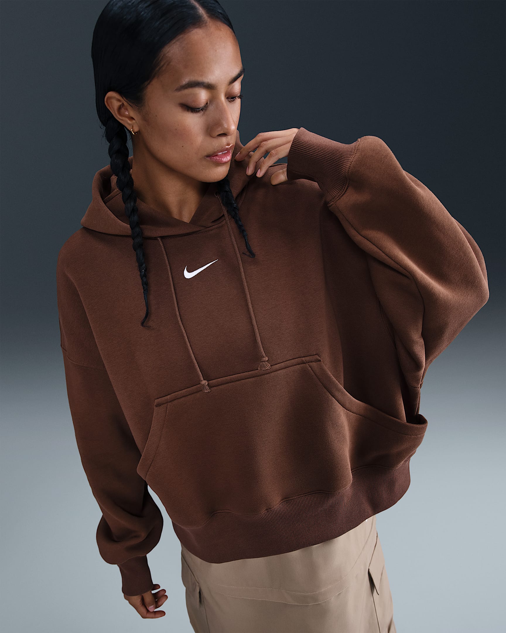 Nike Sportswear Phoenix Fleece Women's Over-Oversized Pullover Hoodie - Fauna Brown/Sail