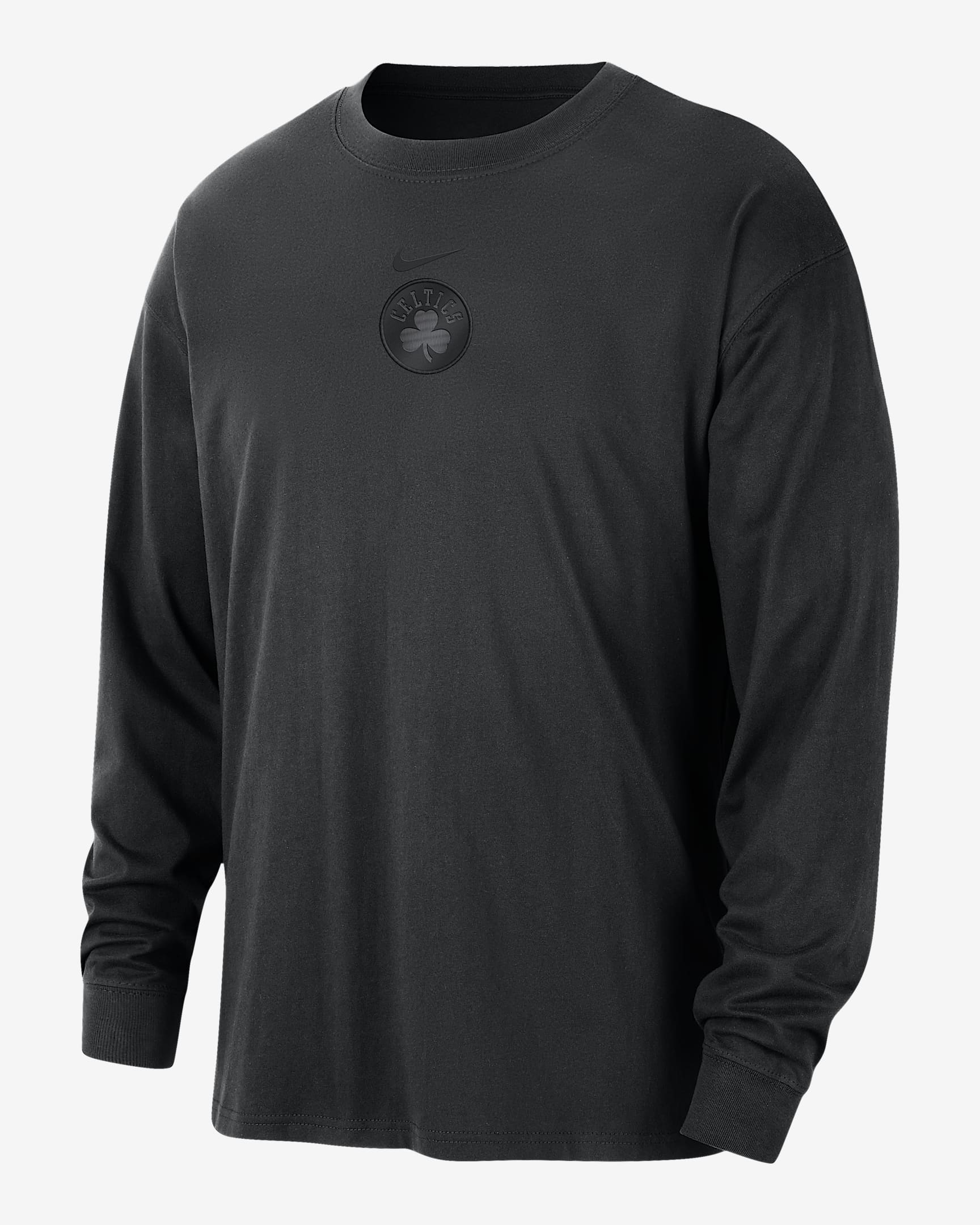 Męski T-shirt z długim rękawem Nike NBA Boston Celtics Courtside Premium Essential - Czerń
