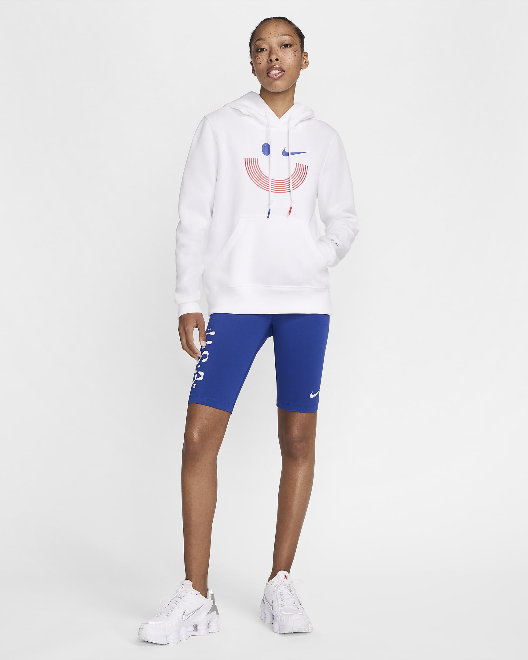 USA Phoenix Fleece Women's Nike Pullover Hoodie - White/Old Royal