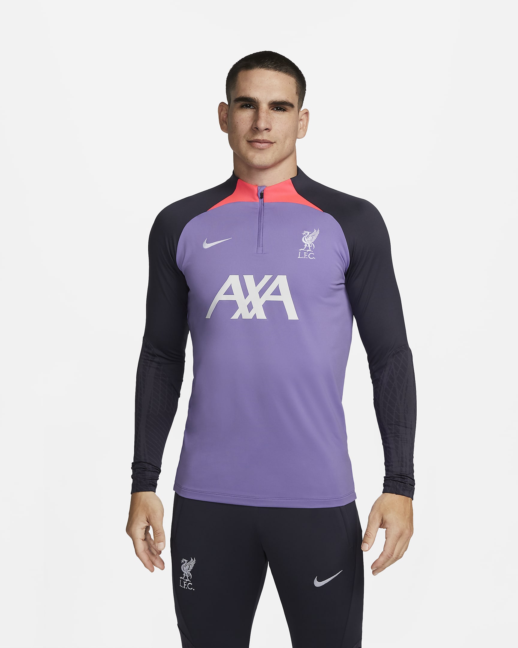 Liverpool FC Strike Men's Nike Dri-FIT Knit Soccer Drill Top - Space Purple/Hot Punch/White