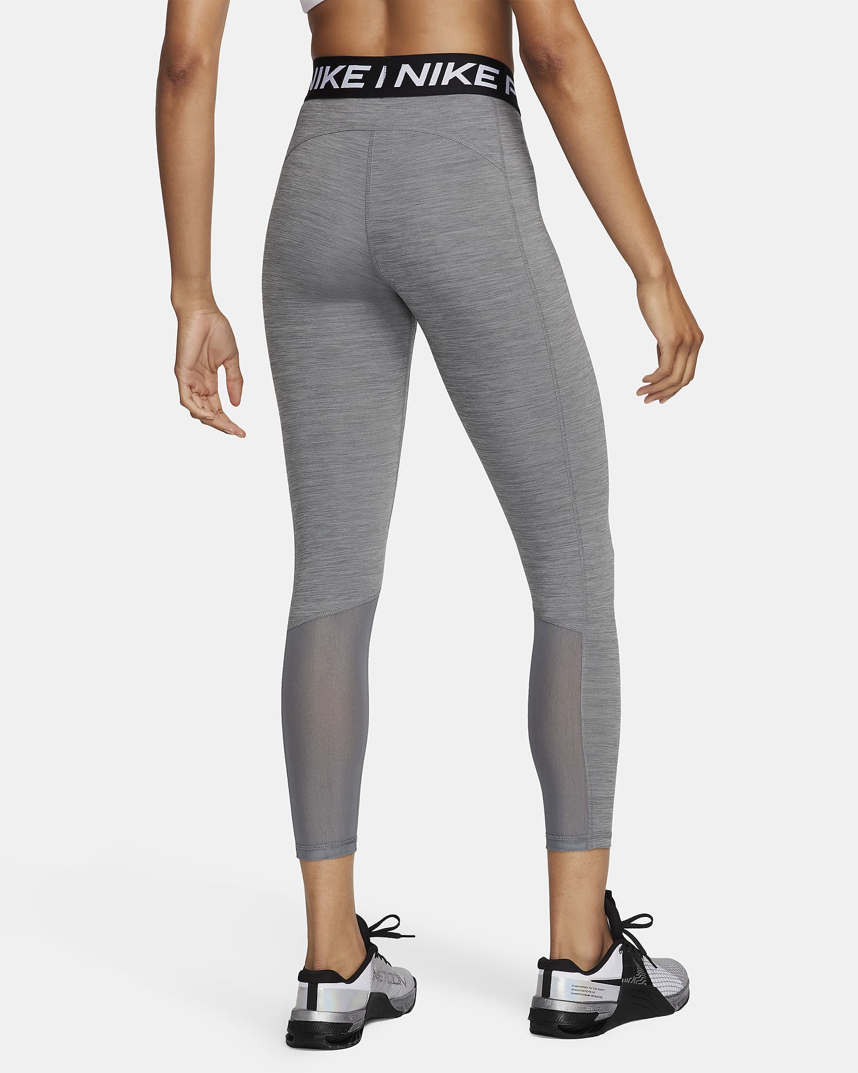 Nike Pro 365 Women's Mid-Rise 7/8 Leggings - Smoke Grey/Heather/Black/Black