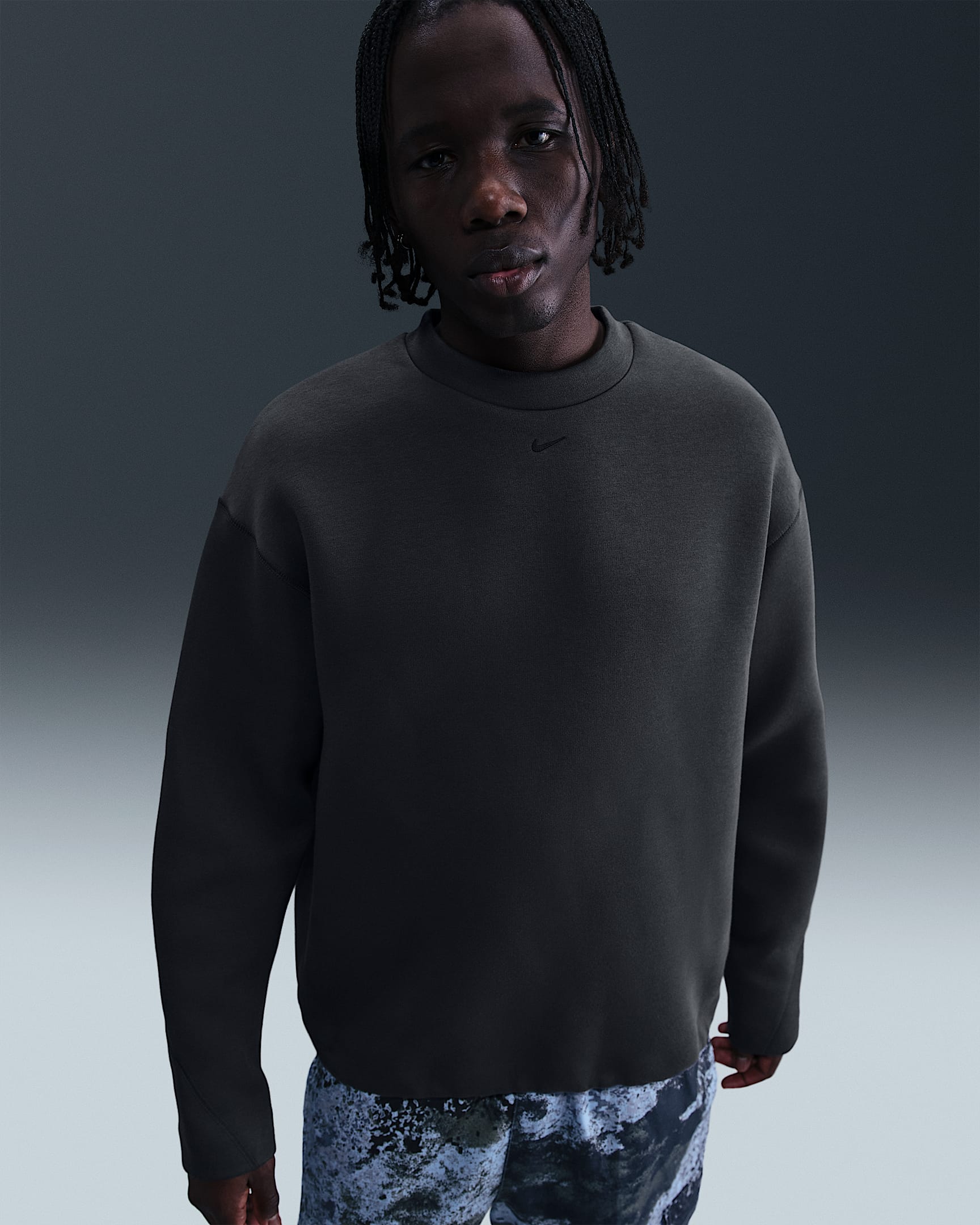 Nike Tech Men's Fleece Crew - Anthracite/Black