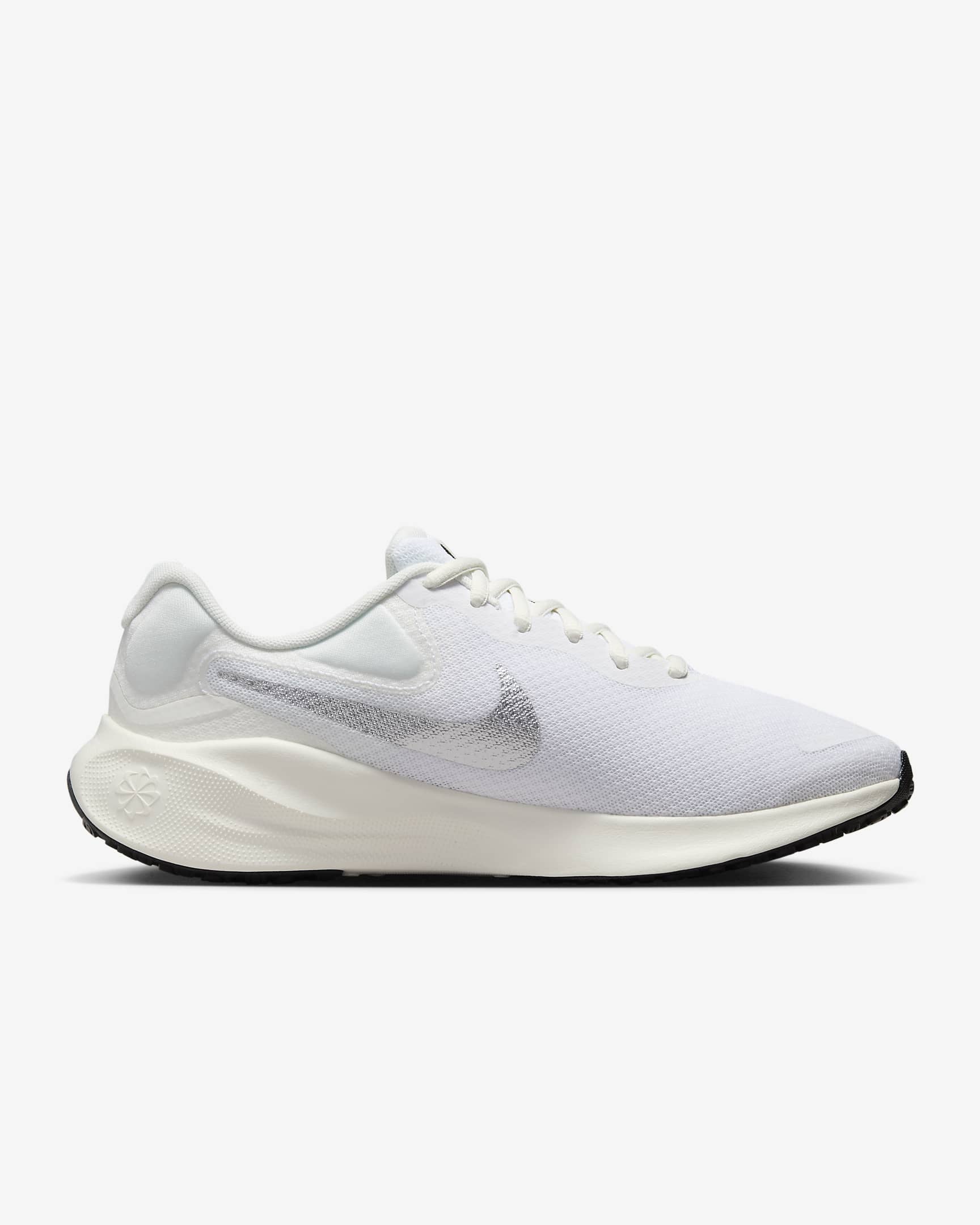 Nike Revolution 7 Women's Road Running Shoes - White/Sail/Black/Metallic Silver