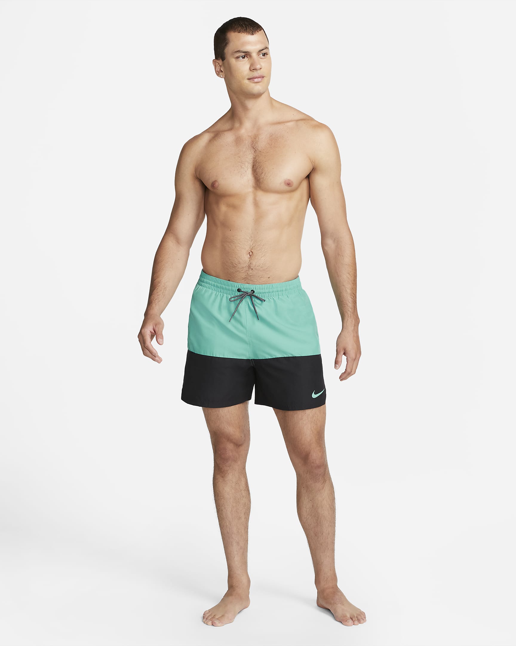 Nike Split Herren-Badeshorts (ca. 12,5 cm) - Washed Teal/Schwarz/Schwarz