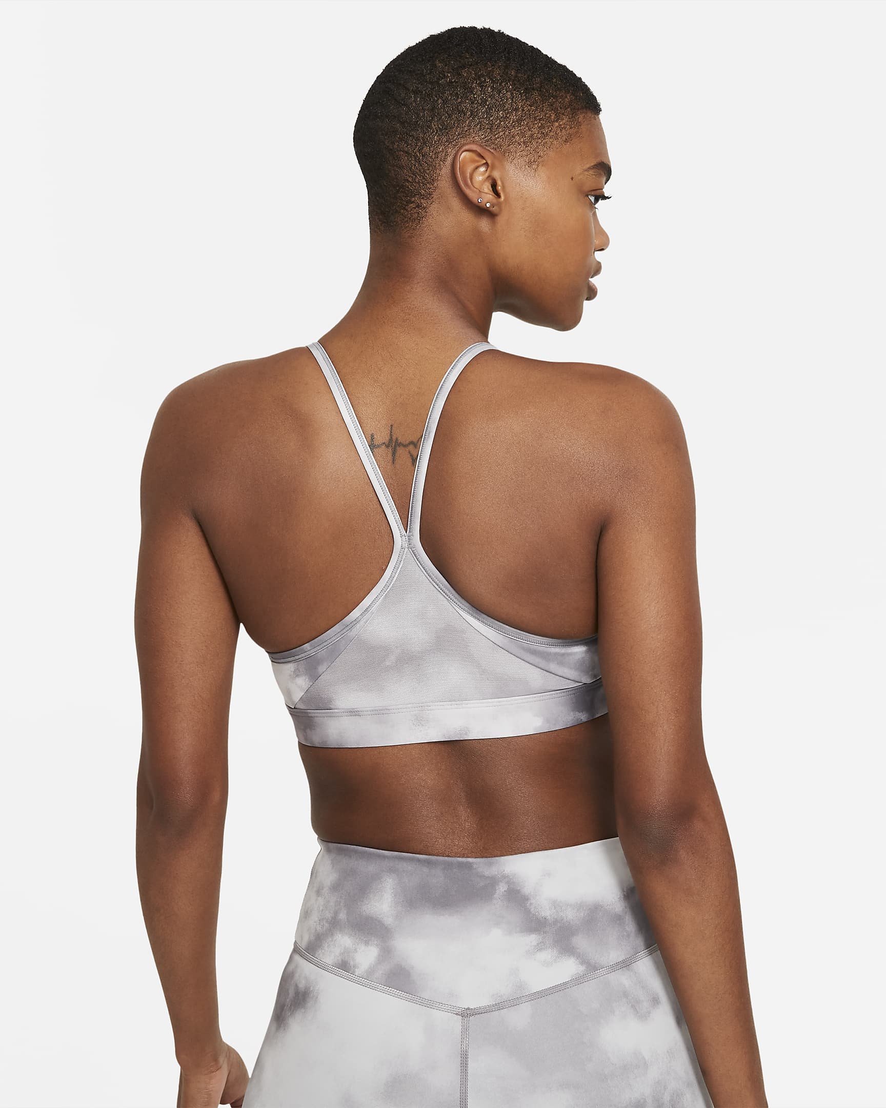 Nike Indy Icon Clash Women's Light-Support Padded Strappy Sports Bra - Smoke Grey/Black/White