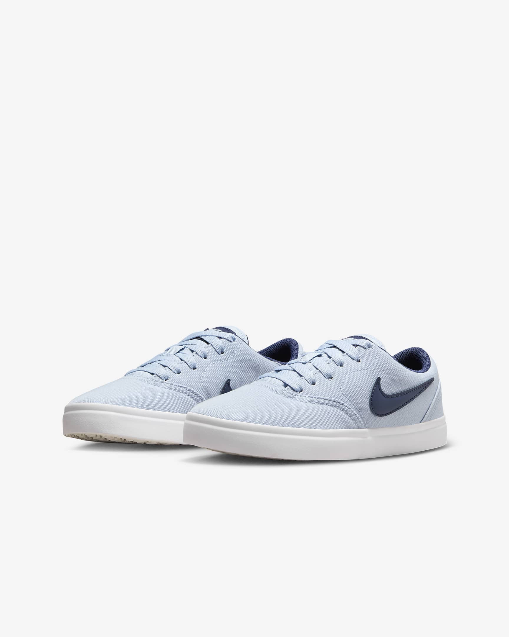 Nike SB Check Canvas Older Kids' Skate Shoes - Light Armoury Blue/White/White/Midnight Navy