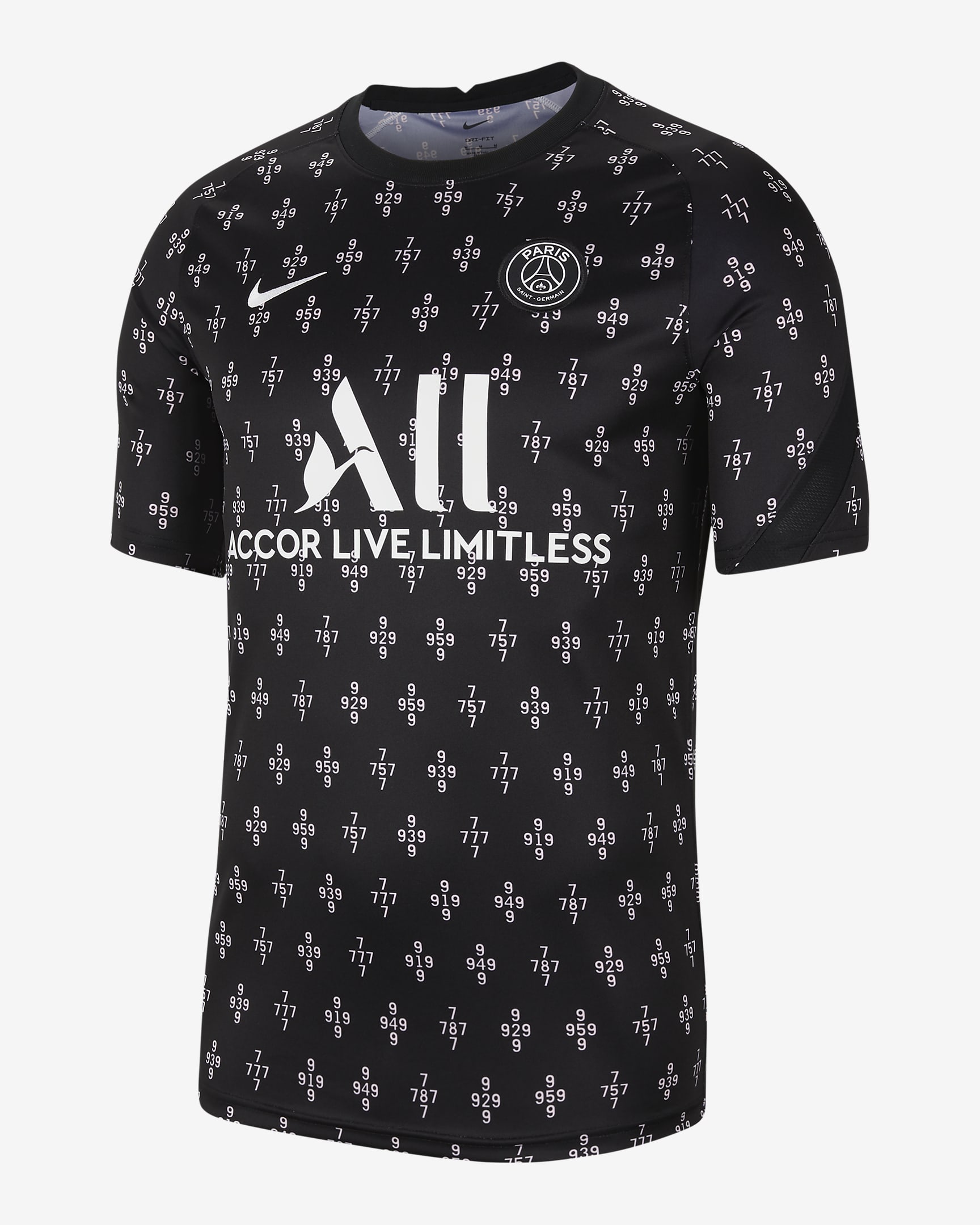 Paris Saint-Germain Away Men's Nike Dri-FIT Pre-Match Soccer Top - Arctic Punch/Black/Black/White
