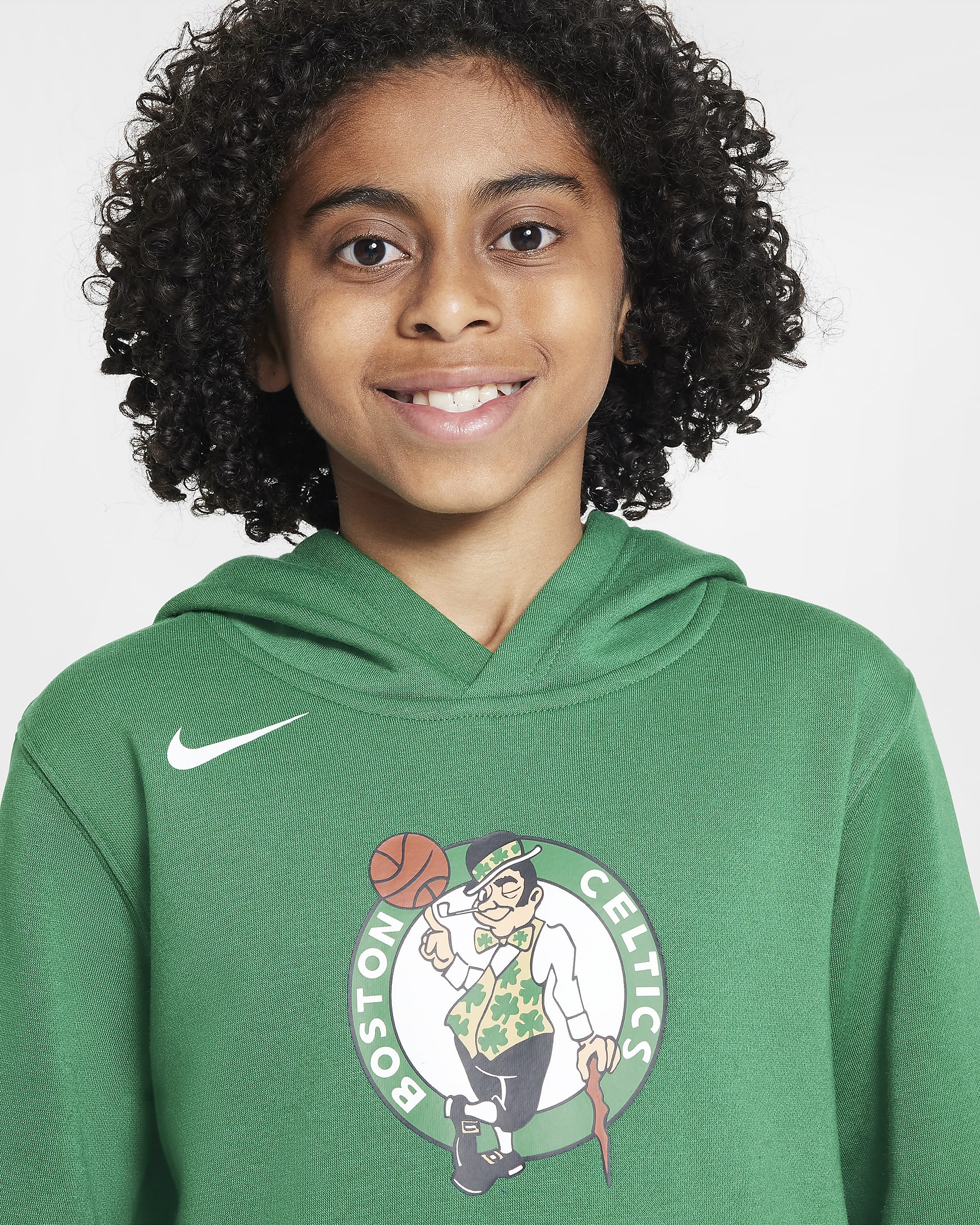 Boston Celtics Club Older Kids' Nike NBA Fleece Pullover Hoodie - Clover