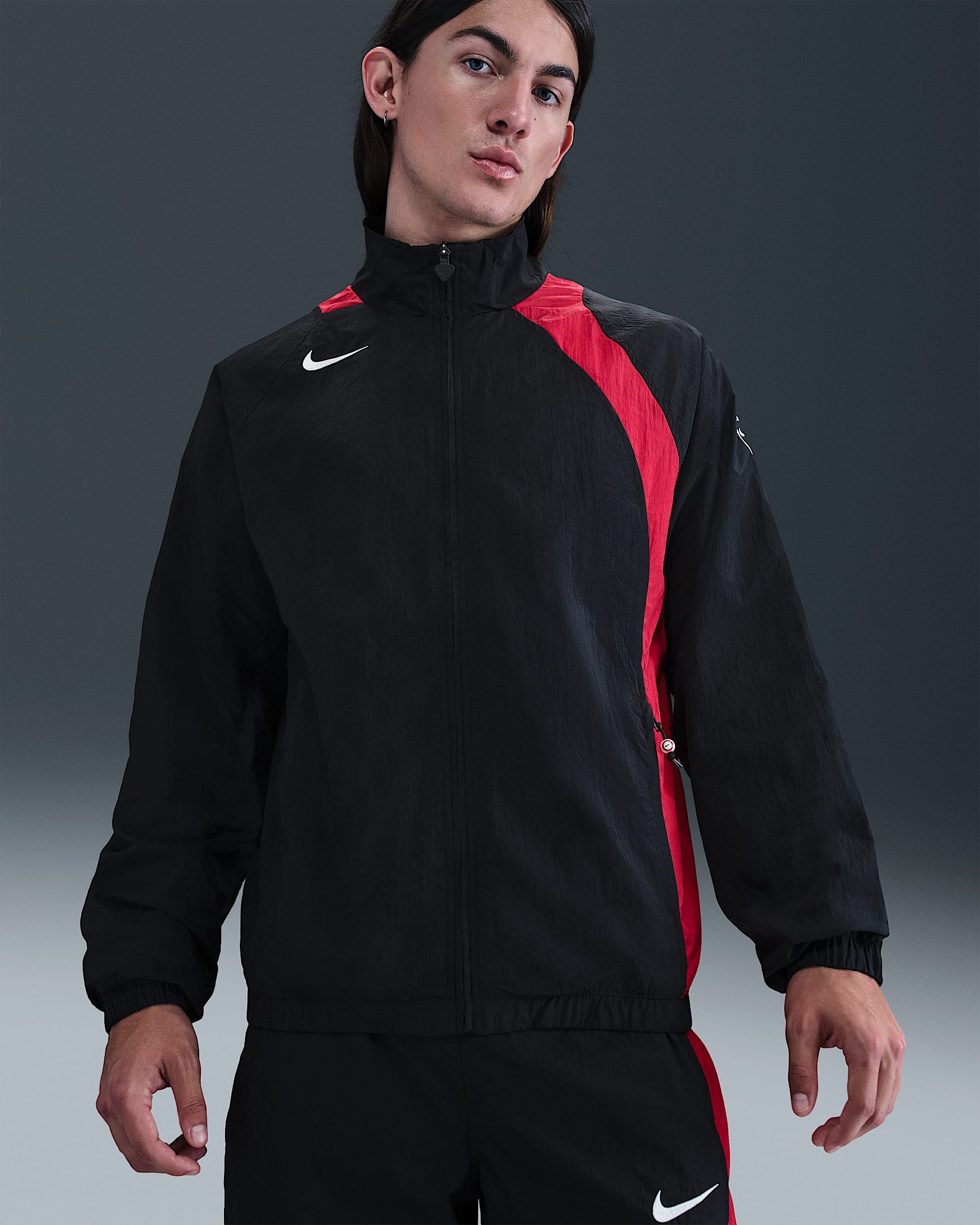 Nike Total 90 Men's Repel Soccer Track Jacket - Black/Gym Red/Sail