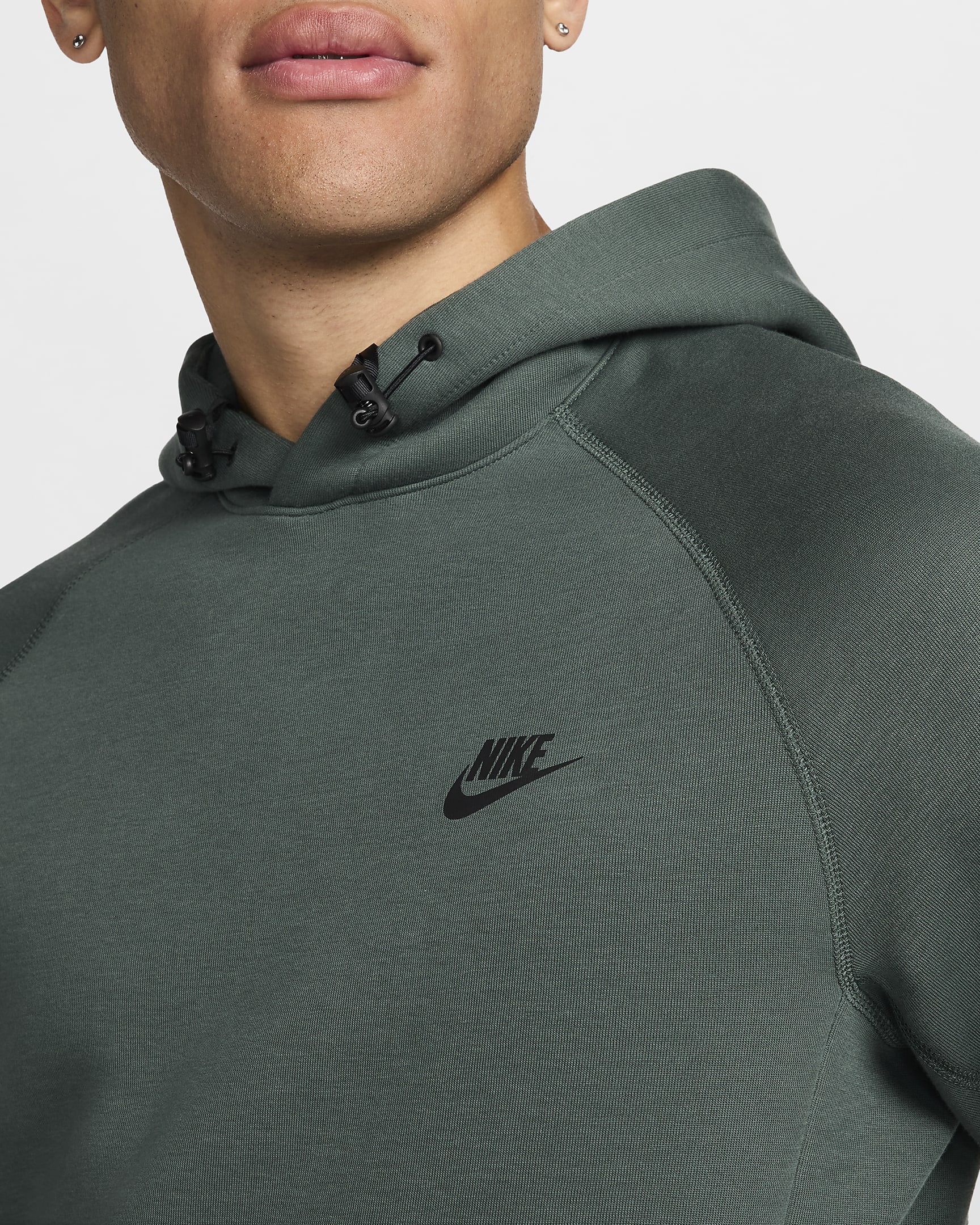 Sudadera con gorro sin cierre para hombre Nike Sportswear Tech Fleece - Verde vintage/Negro