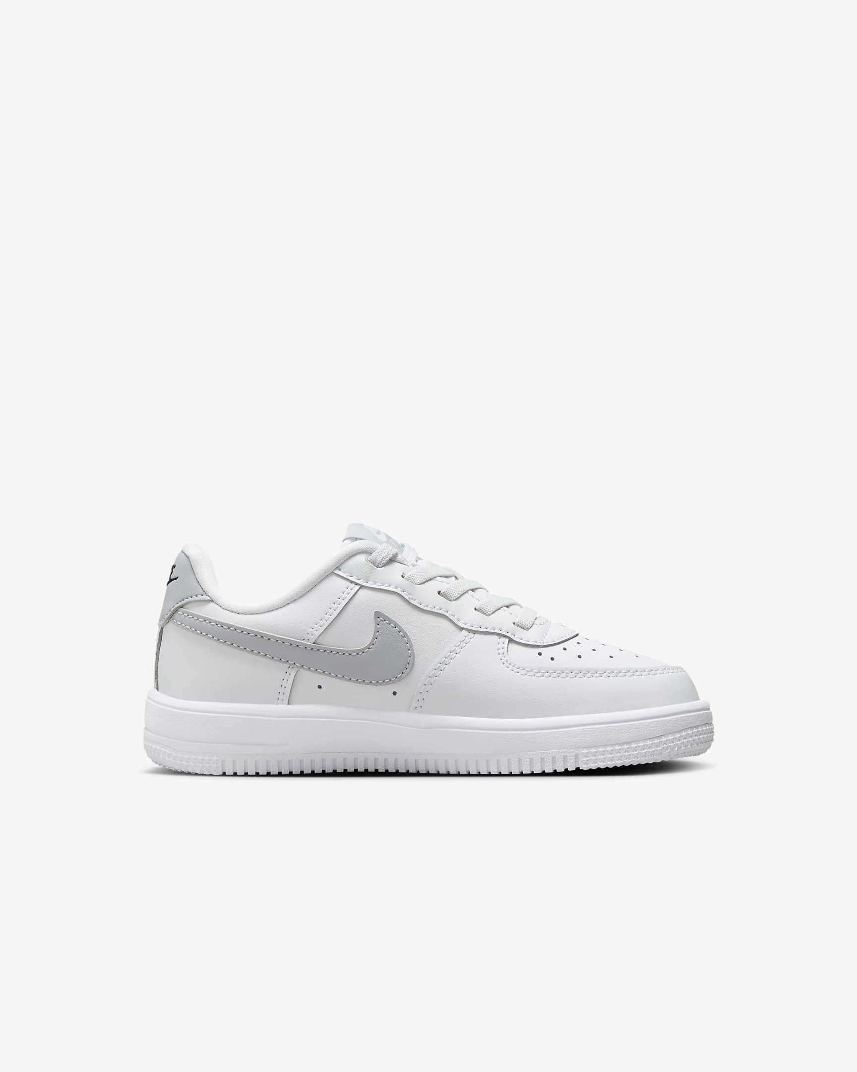 Nike Force 1 Low EasyOn Younger Kids' Shoes - White/Black/Wolf Grey