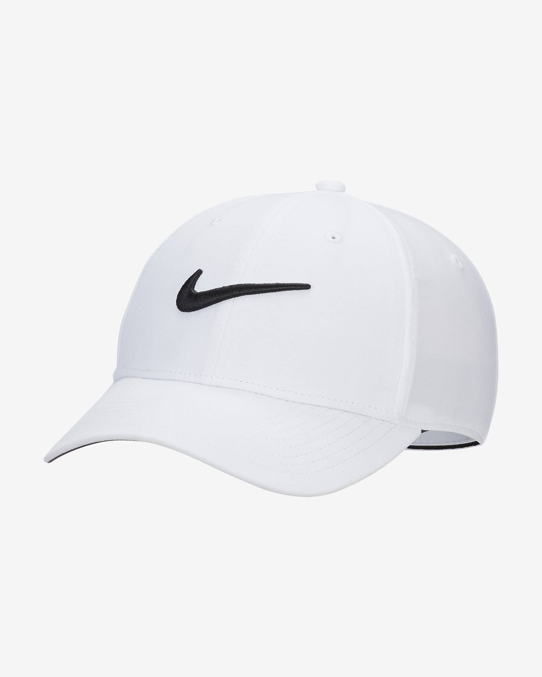 Nike Dri-FIT Club gestructureerde Swoosh pet - Wit/Zwart