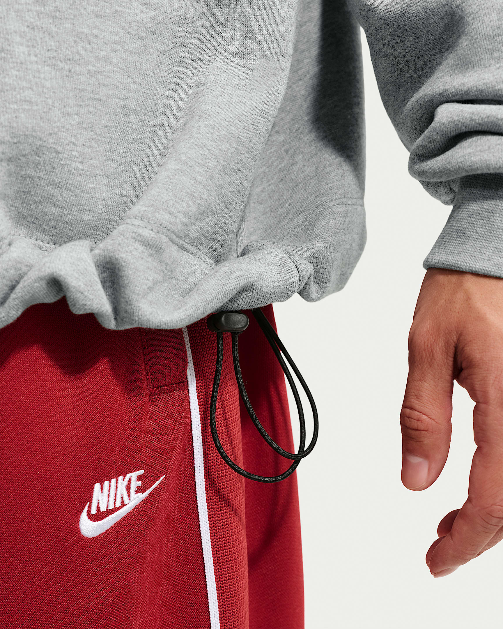 Nike Sportswear Club Men's Oversized French Terry Crew-Neck Sweatshirt - Dark Grey Heather/White