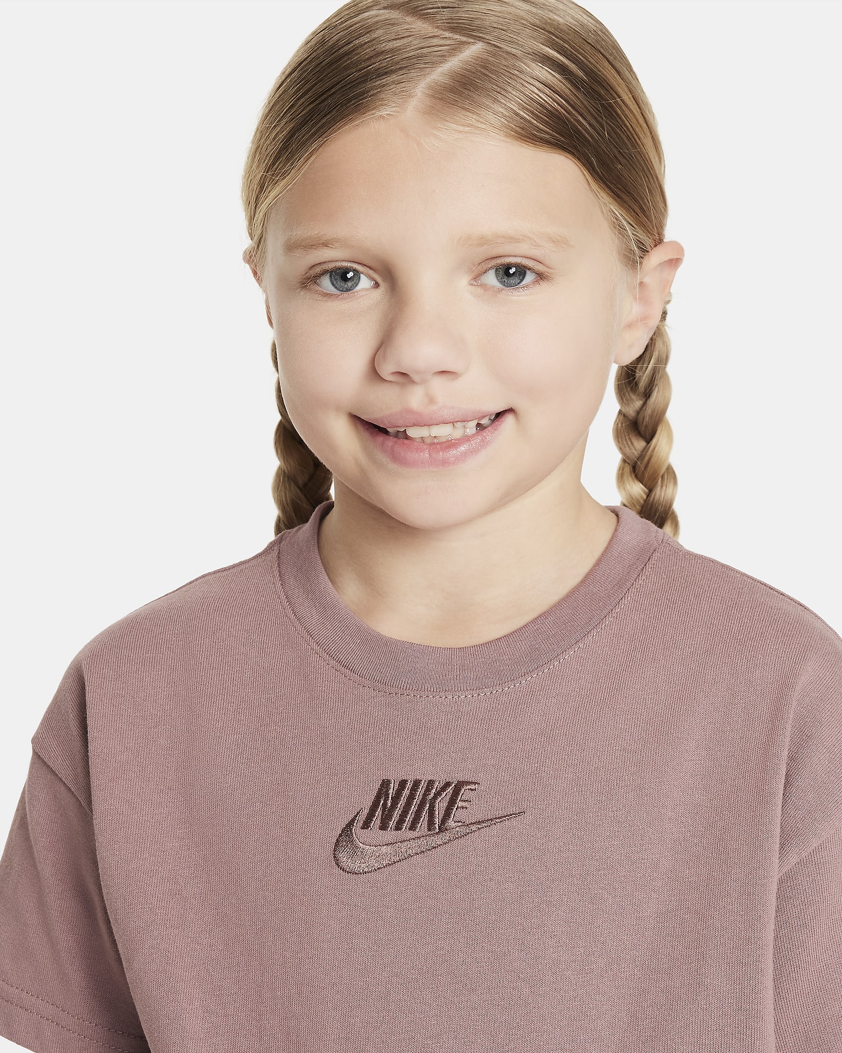 Playera para niños talla grande Nike Sportswear - Malva humeante