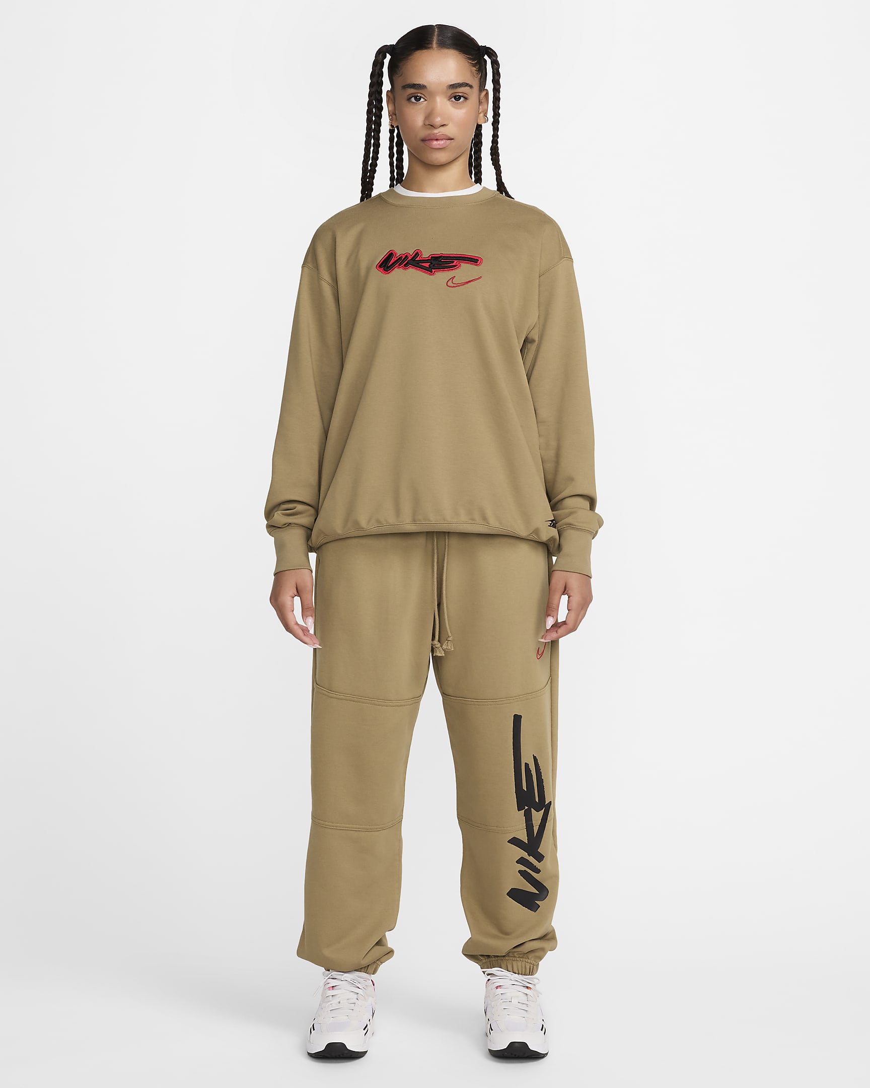 Nike Sportswear Breaking Women's Loose French Terry Top - Dark Driftwood