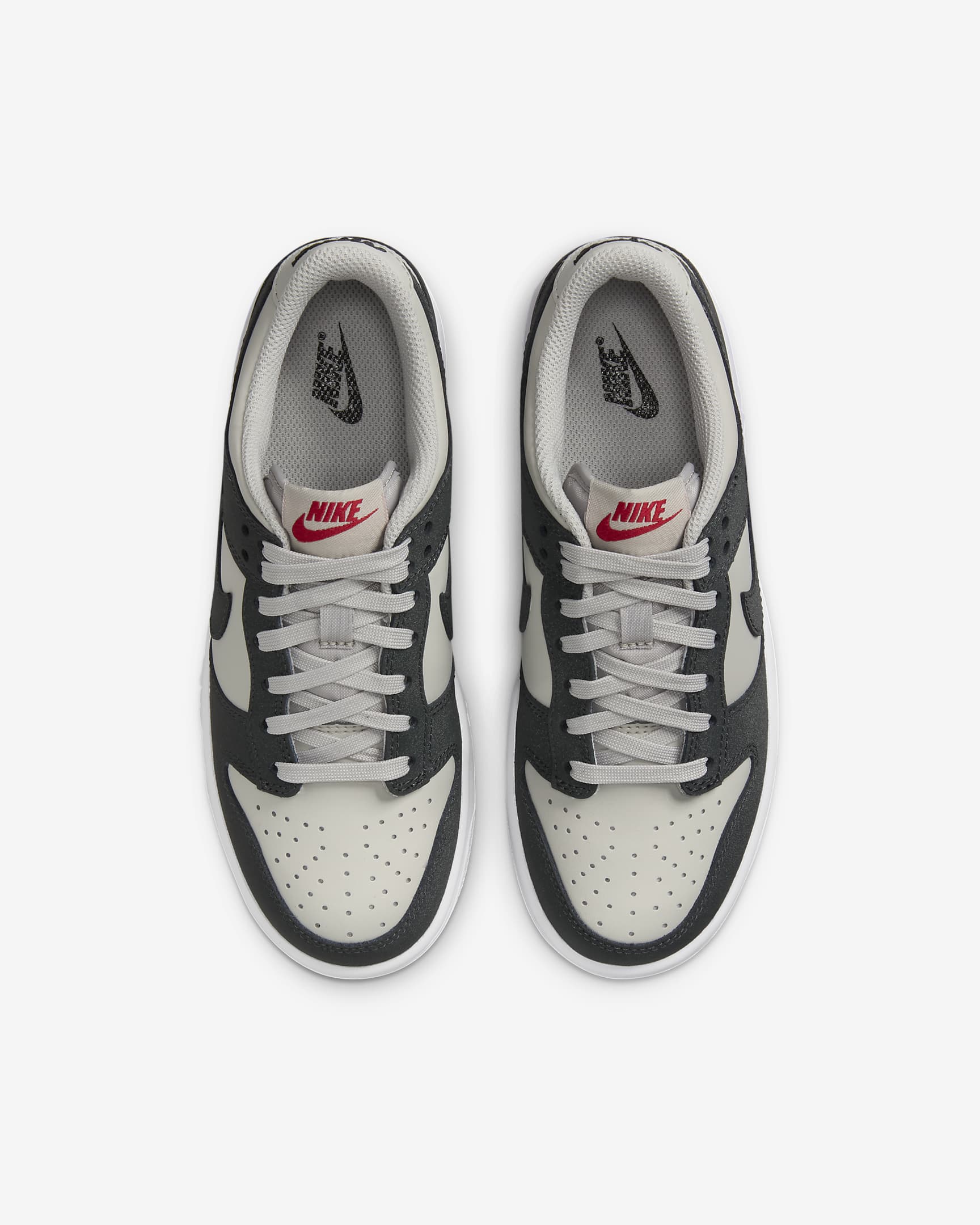 Nike Dunk Low Older Kids' Shoes - Light Iron Ore/White/Gym Red/Anthracite