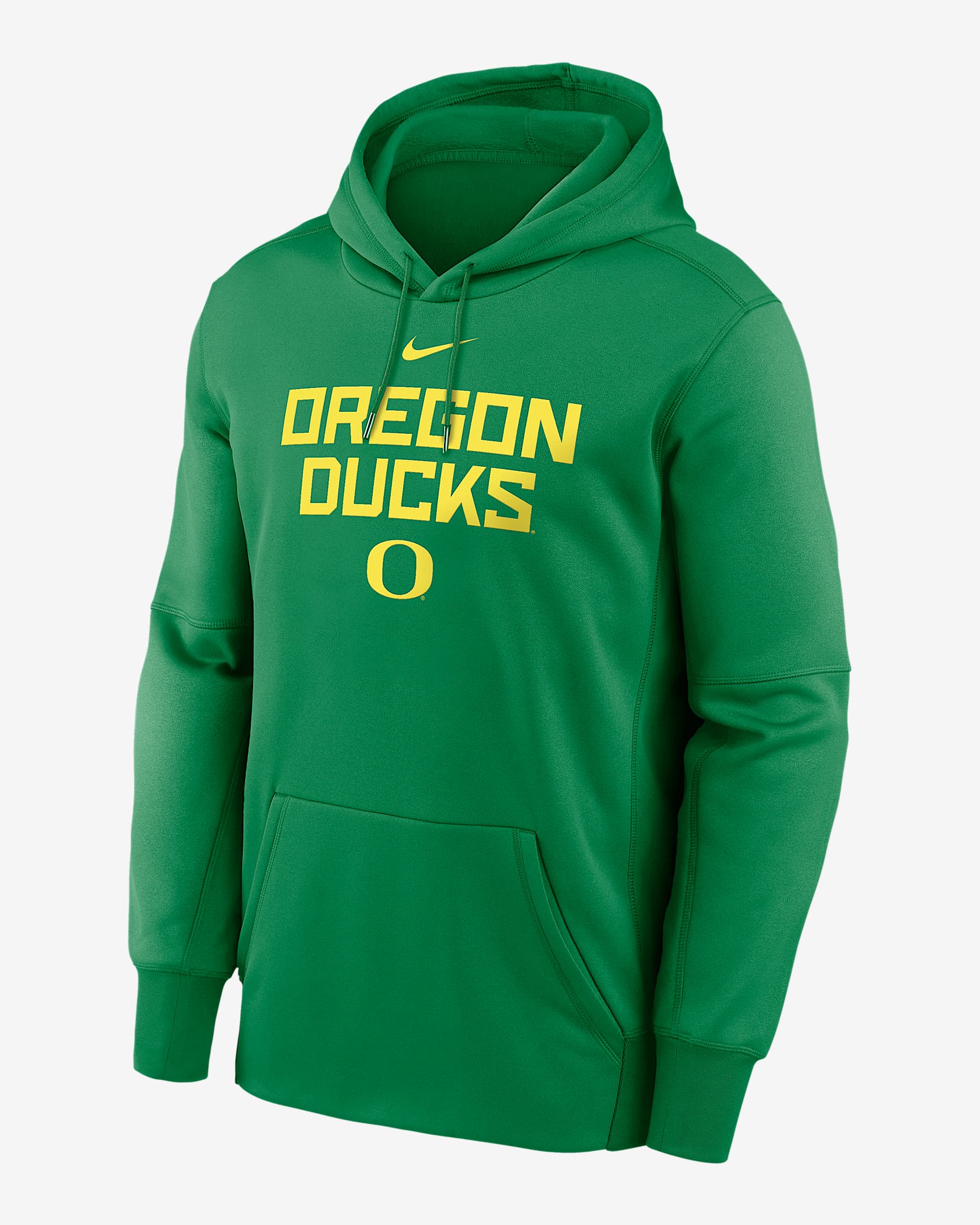 Oregon Team Stacked Men’s Nike Therma College Pullover Hoodie - Apple Green