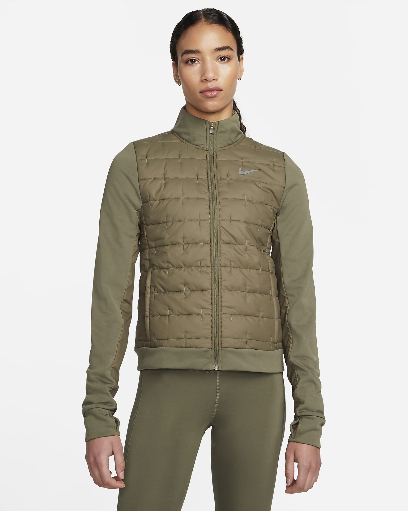 Casaco com enchimento sintético Nike Therma-FIT para mulher - Medium Olive