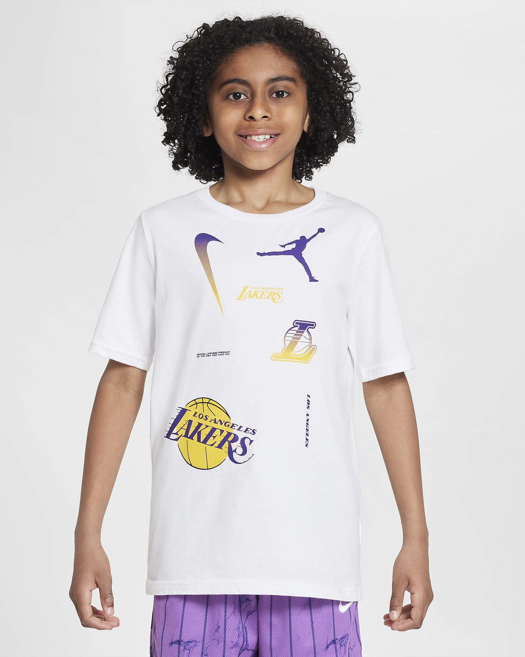 Los Angeles Lakers Courtside Statement Edition Camiseta Jordan NBA Max90 - Niño/a - Blanco