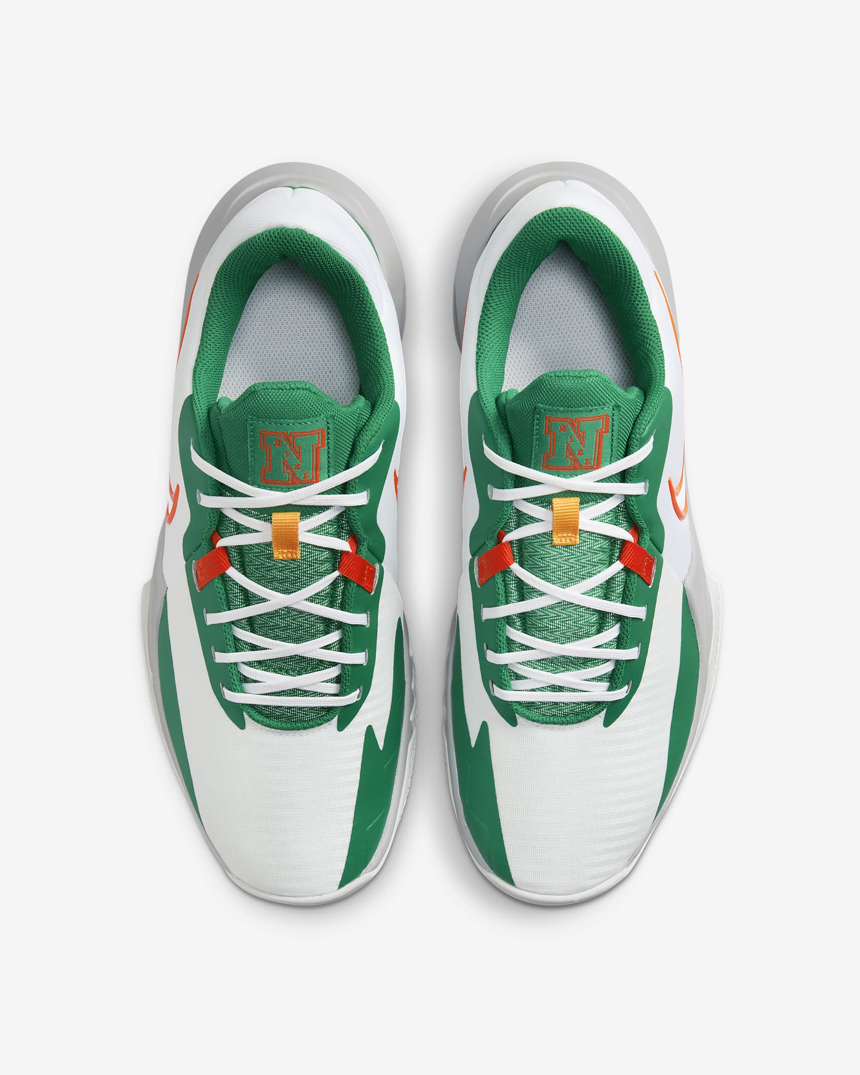 Nike Precision 6 Basketball Shoes - White/Malachite/Sundial/Safety Orange