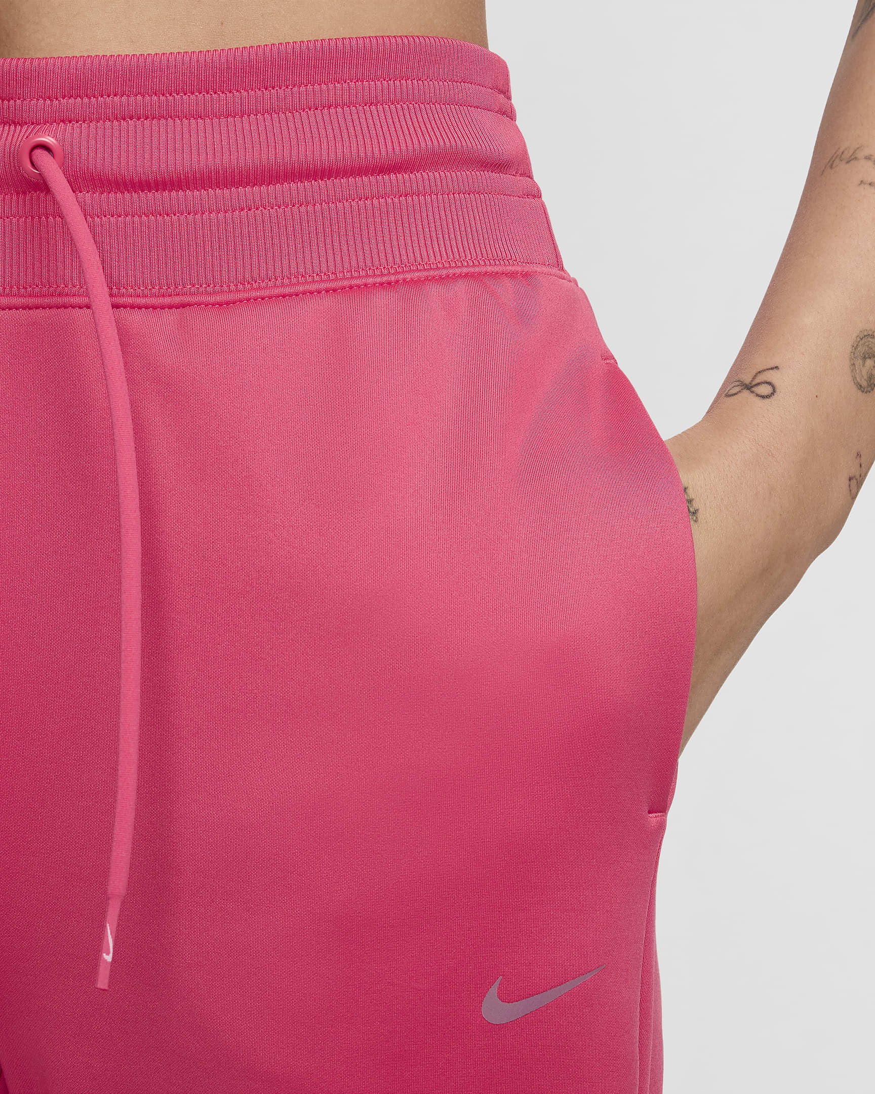 Joggers de tiro alto de 7/8 para mujer Nike Therma-FIT One - Rosa margarita/Negro