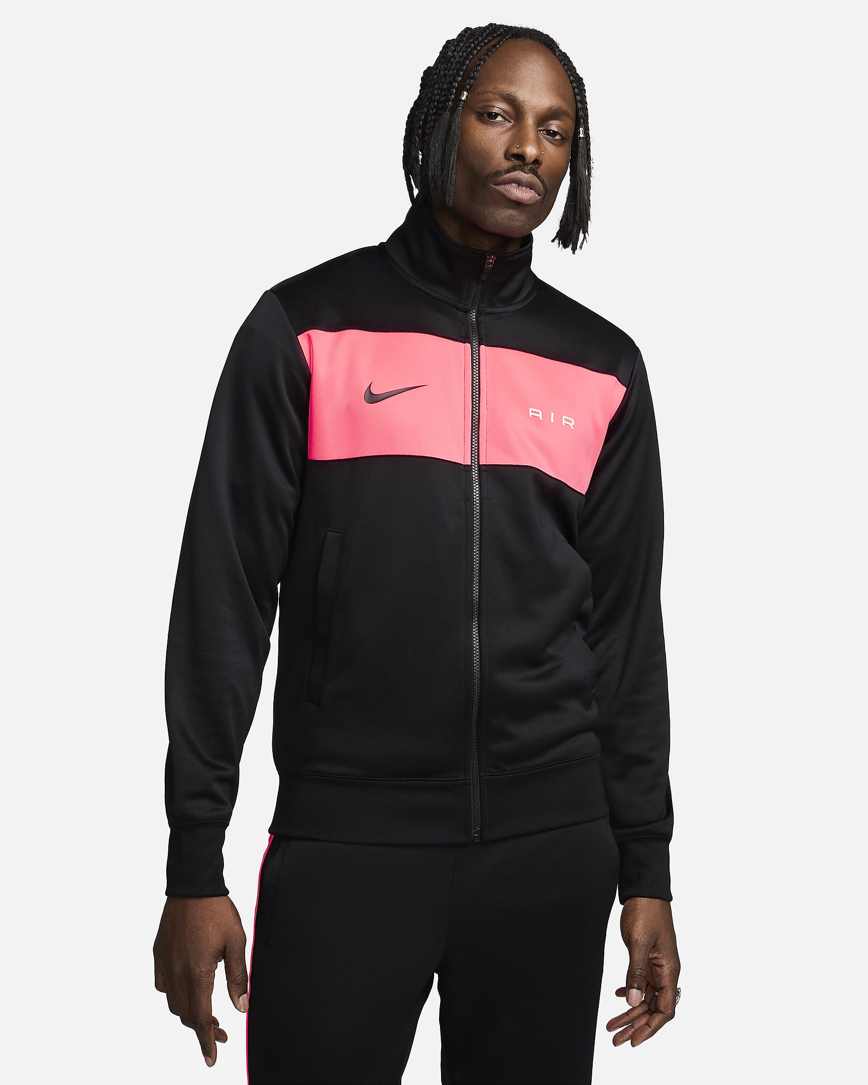 Nike Air Track-Jacket für Herren - Schwarz/Pink Foam