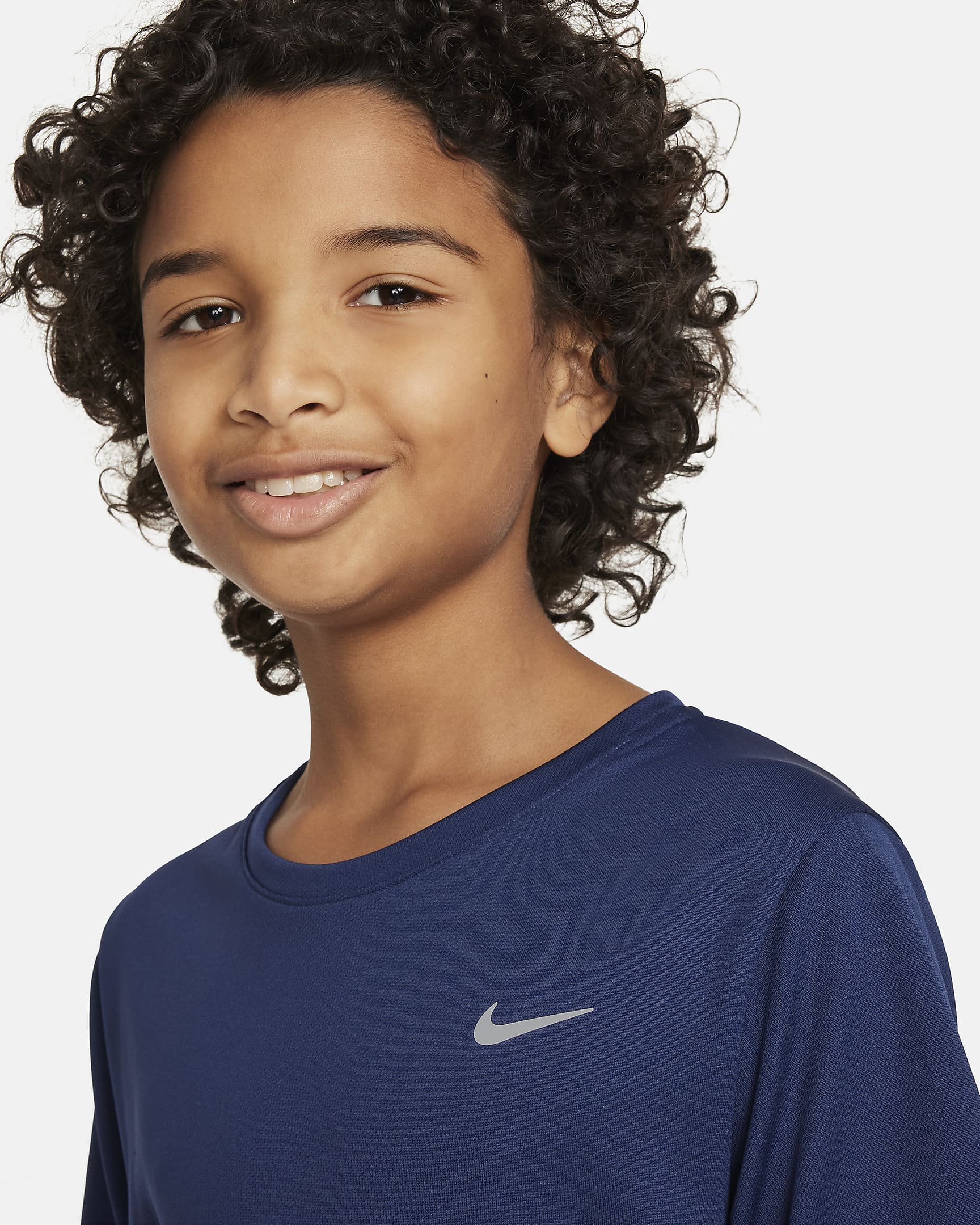 Nike Dri-FIT Miler Older Kids' (Boys') Short-Sleeve Training Top - Midnight Navy