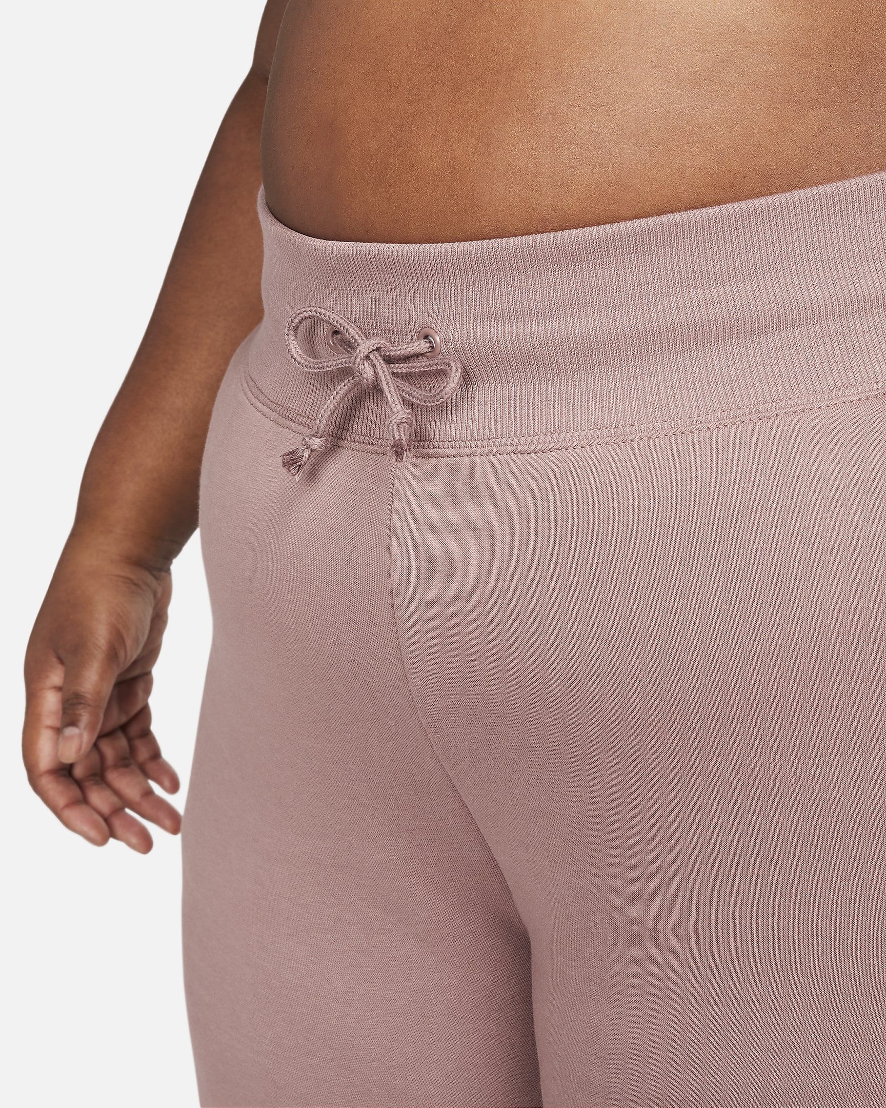 Nike Sportswear Phoenix Fleece ekstra store sweatpants med høyt liv til dame (Plus Size) - Smokey Mauve/Svart