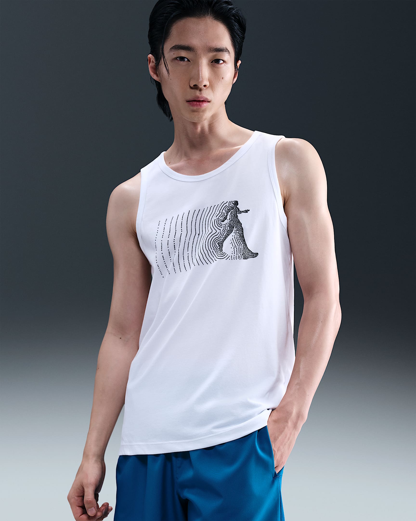ナイキ メンズ Dri-FIT ランニングタンクトップ - ホワイト