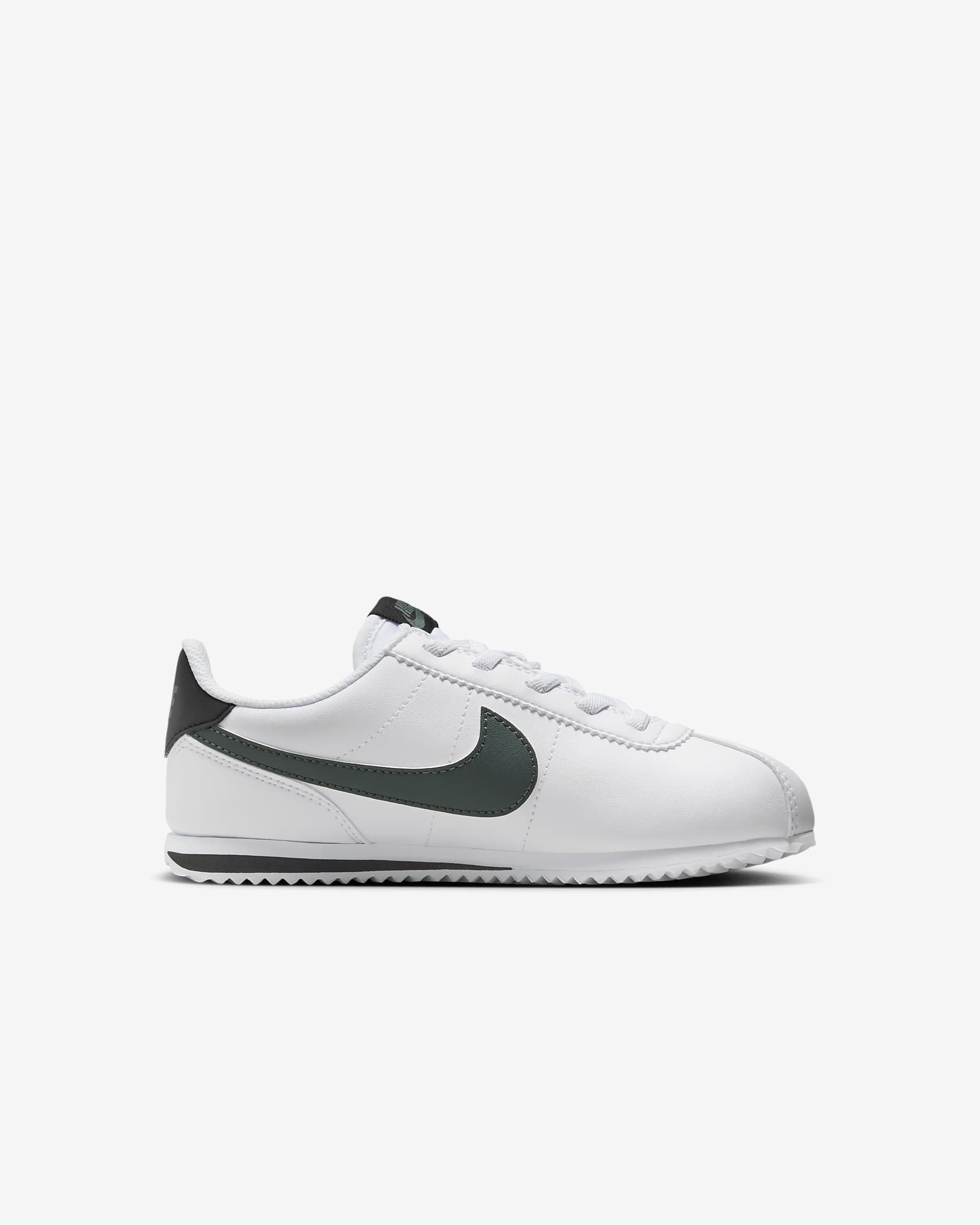 Nike Cortez EasyOn Little Kids' Shoes - White/Black/Vintage Green