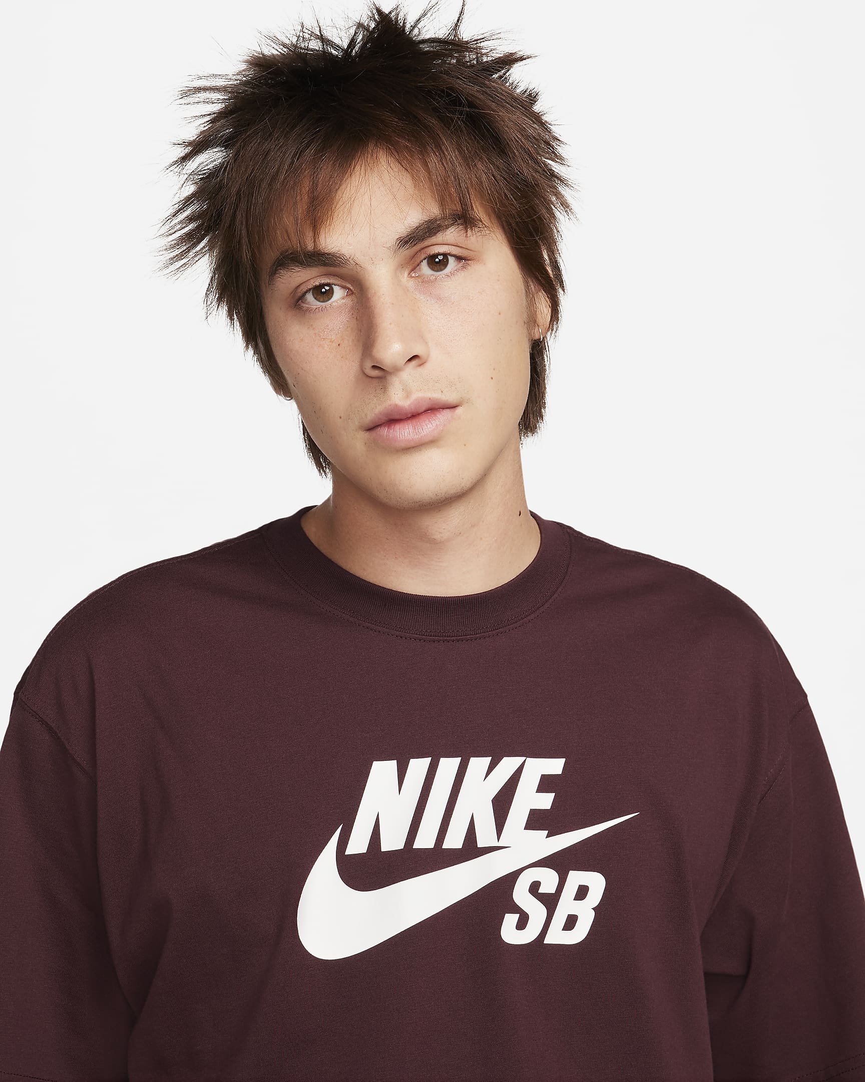 Nike SB Logo Skate T-Shirt - Burgundy Crush/White