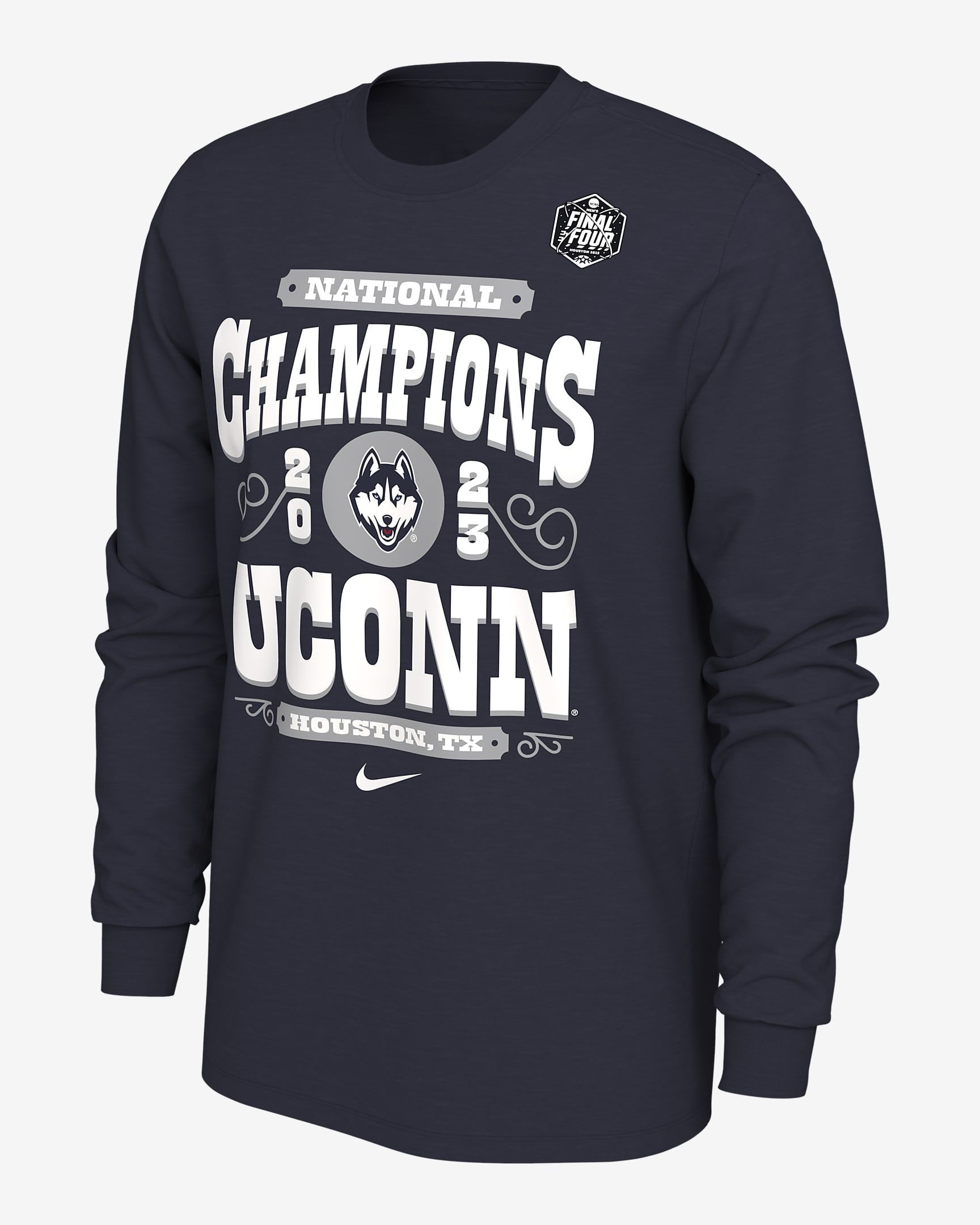 UConn Men's Nike College National Champs LongSleeve TShirt.