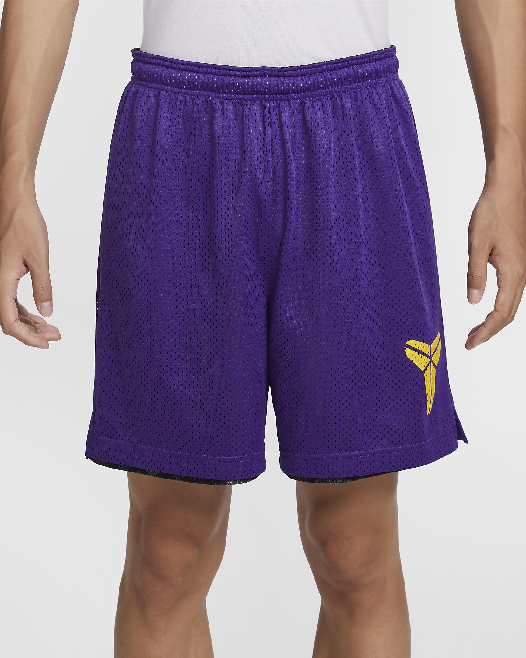 Kobe Men's 15cm (approx.) Dri-FIT Standard Issue Reversible Basketball Shorts - Black/Field Purple/Amarillo