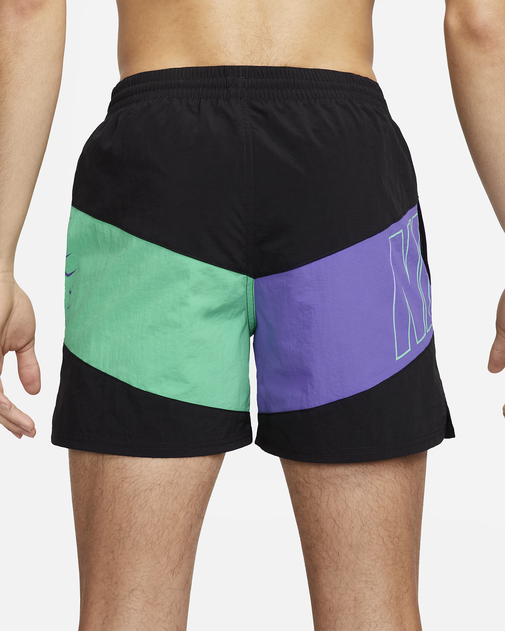 Men's 13cm (approx.) Volley Swimming Shorts - Black/Action Grape/Electric Algae/Black
