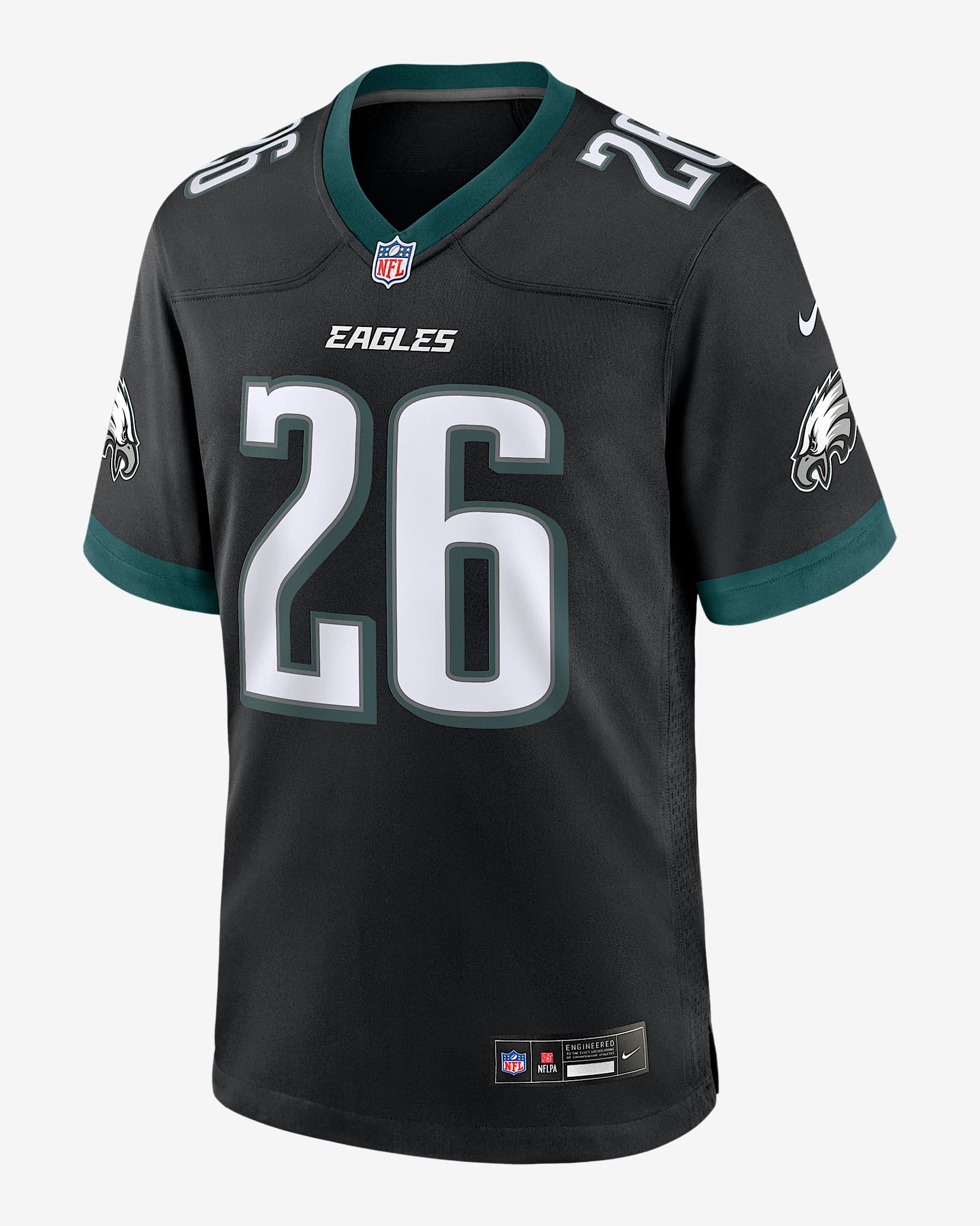 Jersey Nike de la NFL Game para hombre Saquon Barkley Philadelphia Eagles - Negro