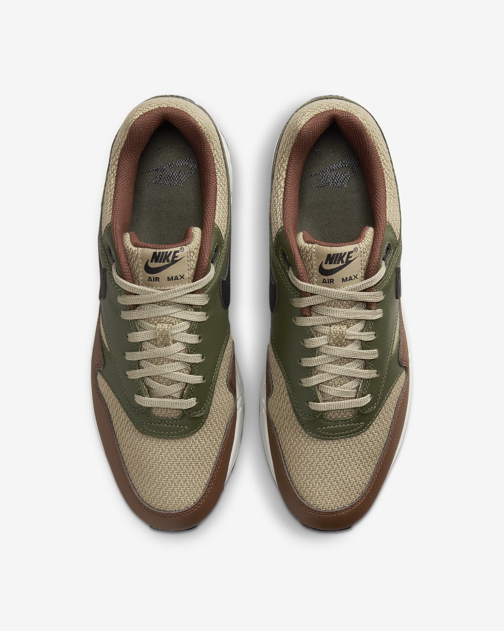 รองเท้าผู้ชาย Nike Air Max 1 Essential Premium - Neutral Olive/Cargo Khaki/Cacao Wow/ดำ