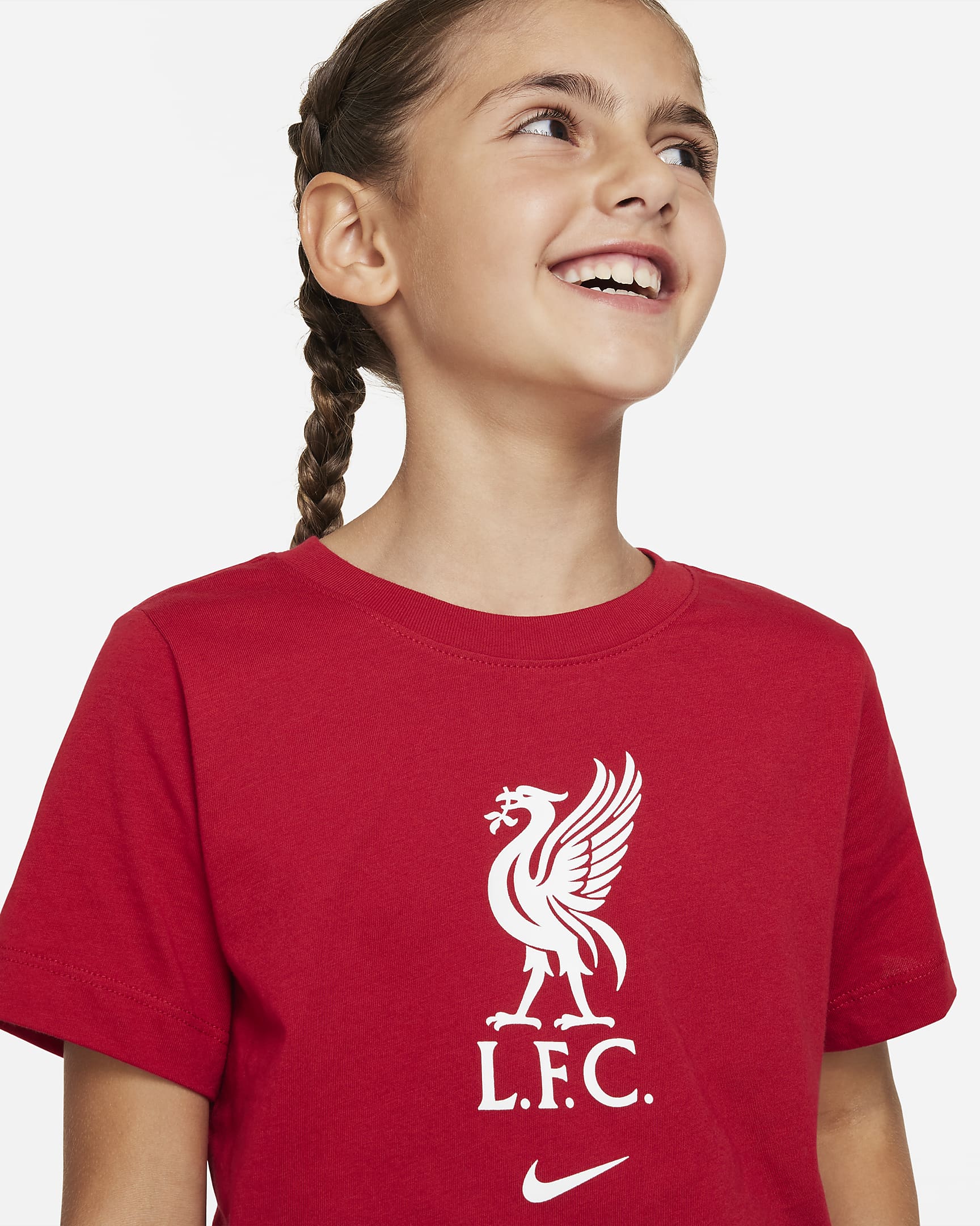 Liverpool F.C. Crest Older Kids' Nike T-Shirt. Nike BG
