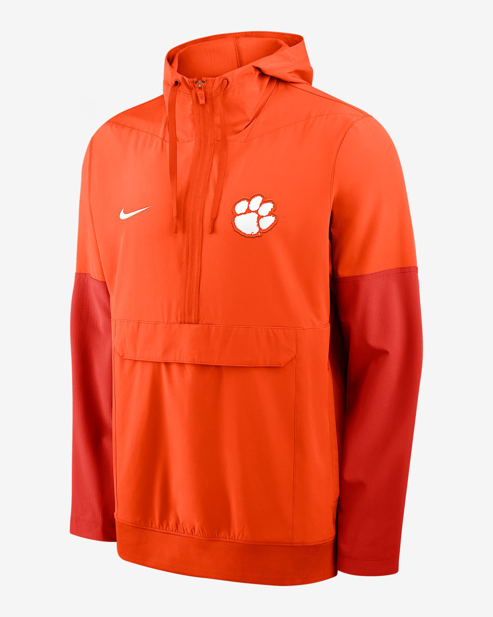 Clemson Anorak Men's Nike College 1/2-Zip Hooded Jacket - Orange
