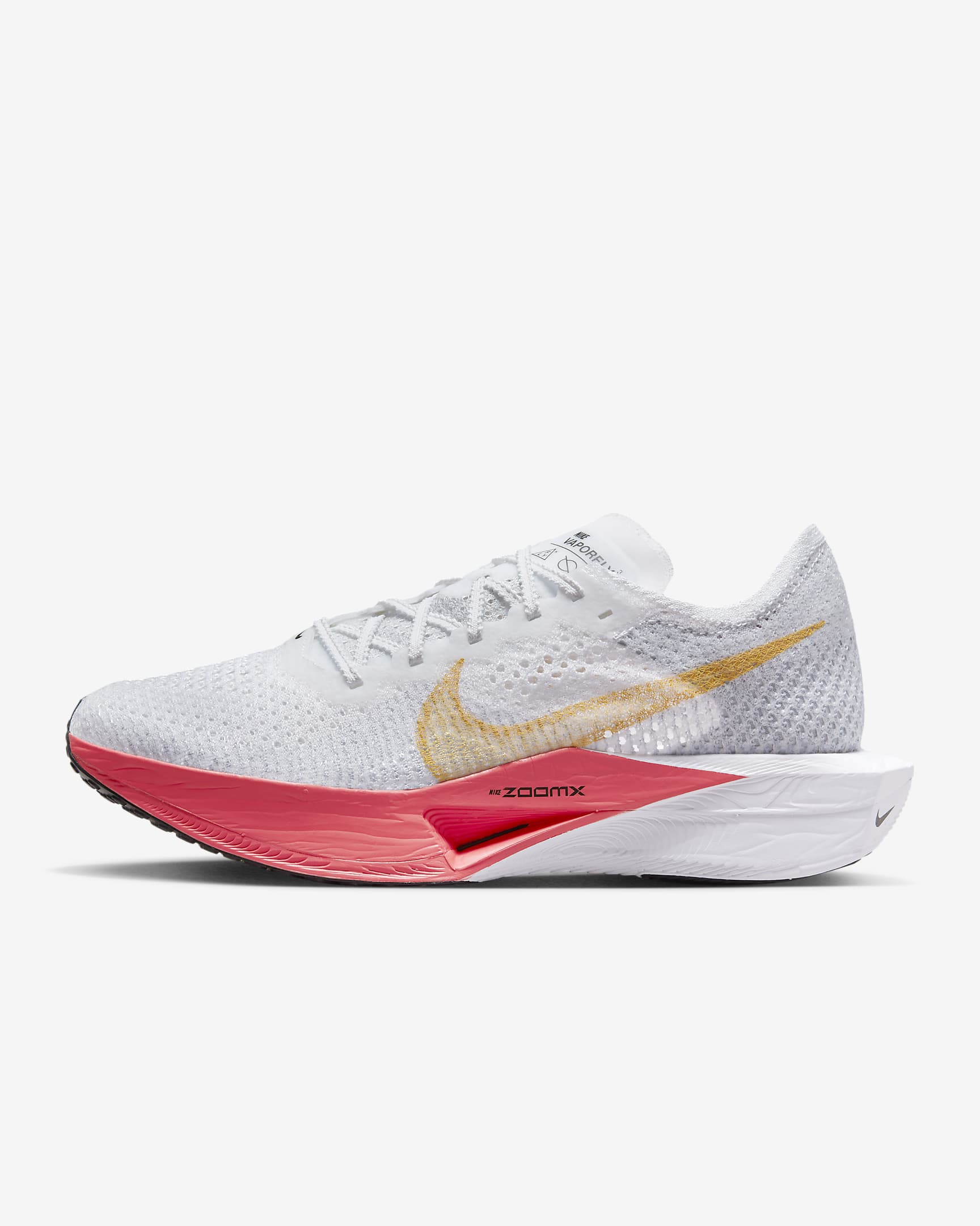 Nike Vaporfly 3 Women's Road Racing Shoes - White/Sea Coral/Pure Platinum/Topaz Gold