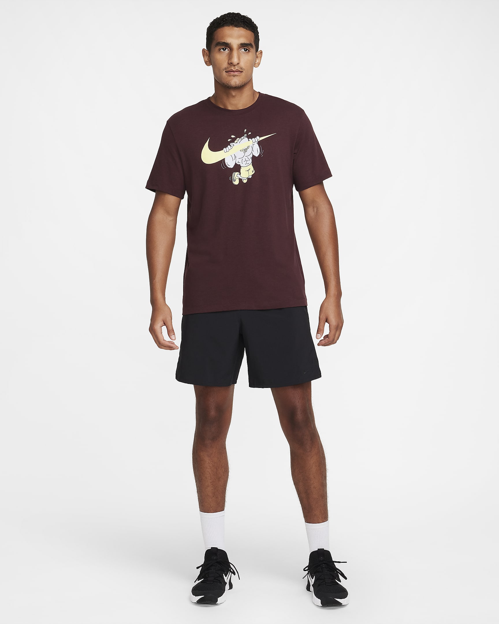 Nike Men's Dri-FIT Fitness T-Shirt - Burgundy Crush