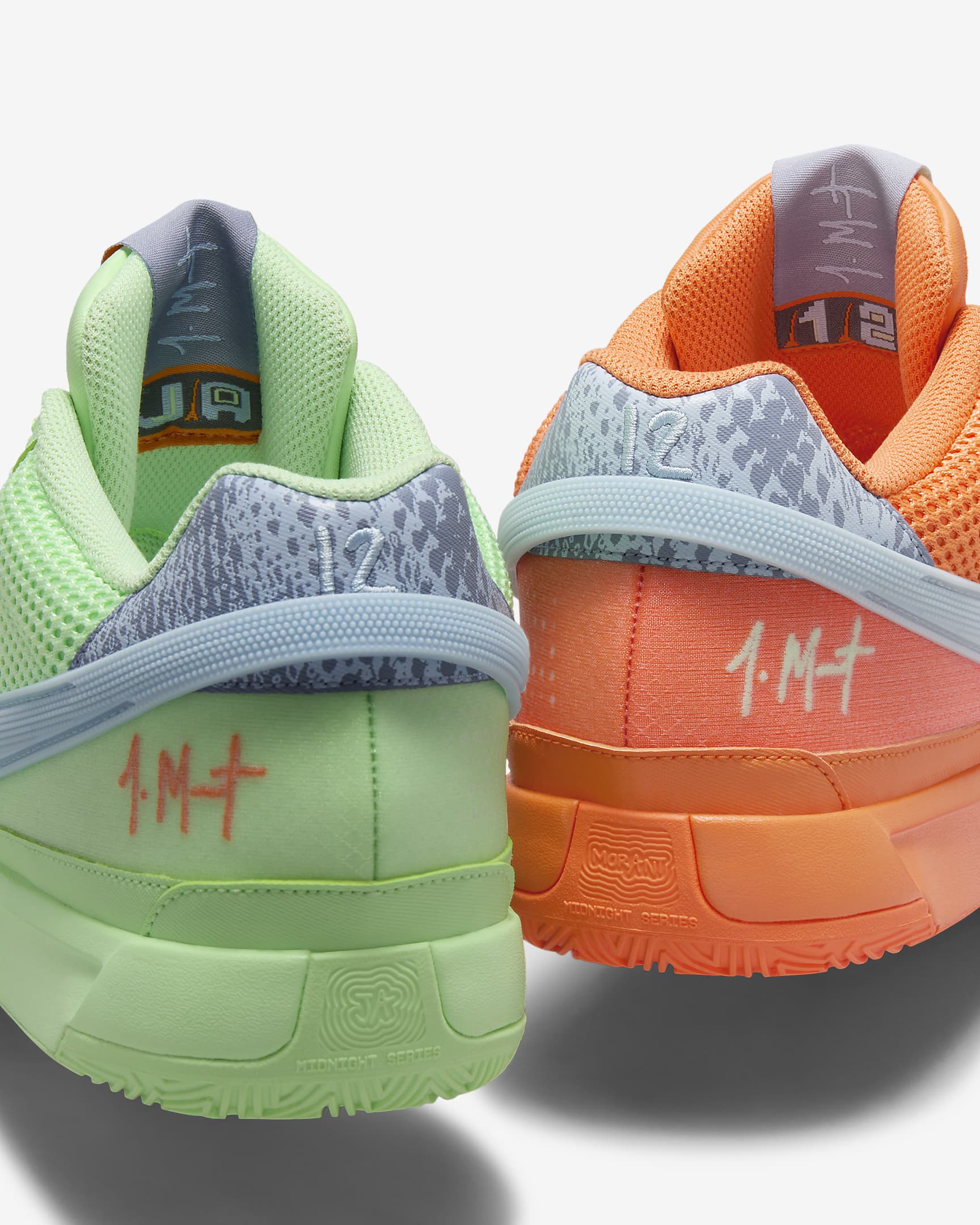 JA 1 EP Basketball Shoes - Bright Mandarin/Vapour Green/Light Armoury Blue/Multi-Colour