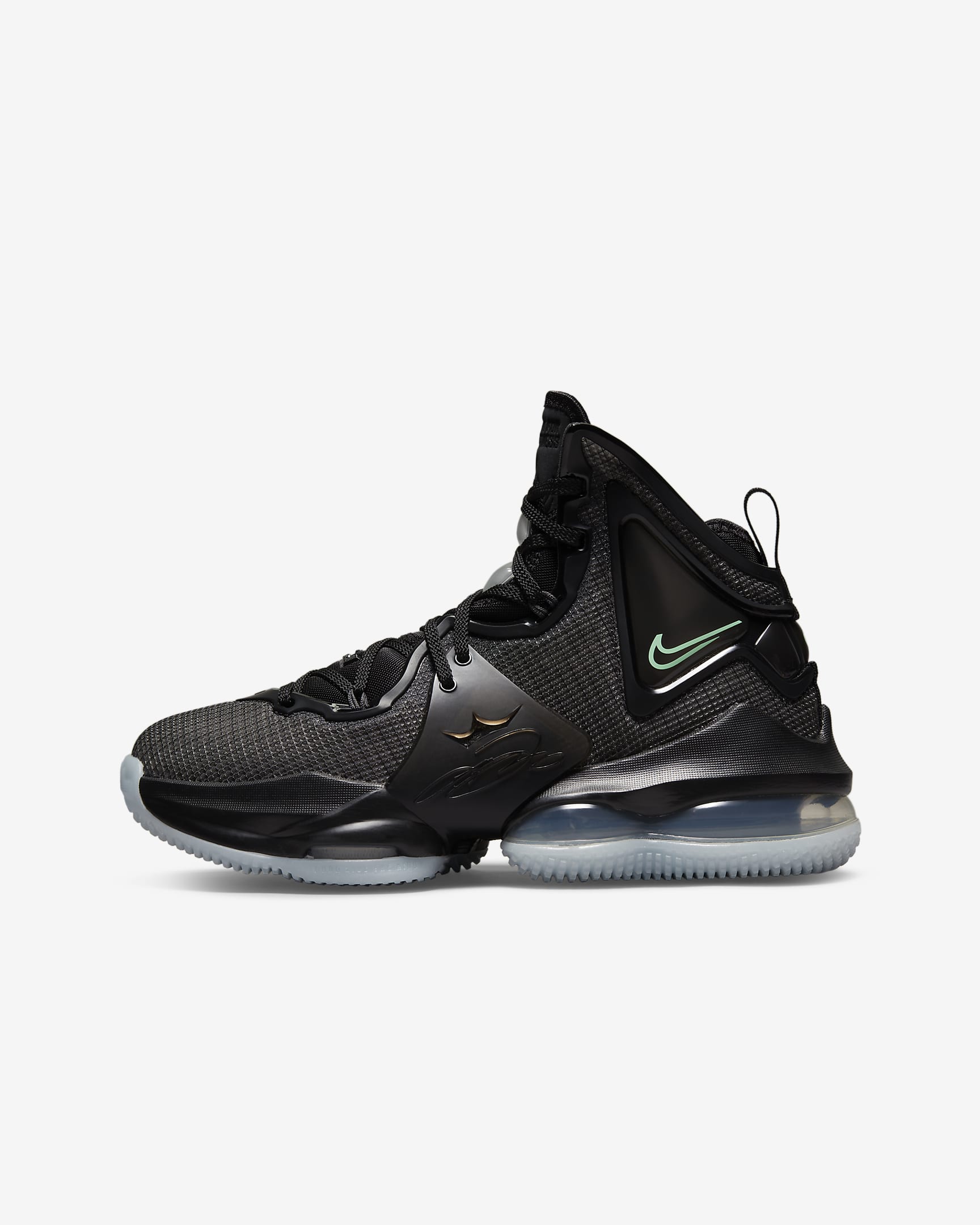 Calzado de básquetbol para niños talla grande LeBron 19 - Negro/Antracita/Negro