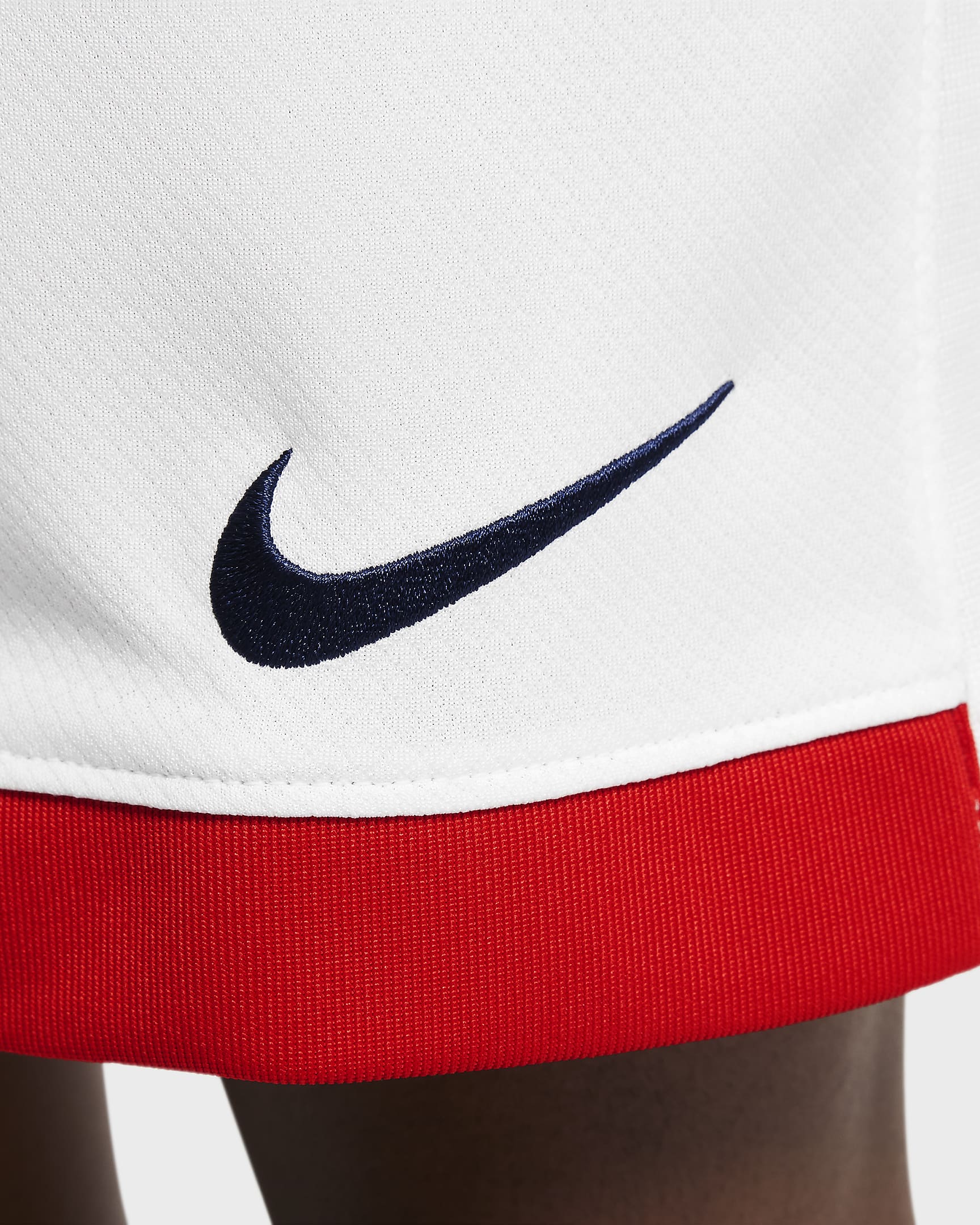 Paris Saint-Germain 2024/25 Stadium Away Older Kids' Nike Dri-FIT Football Replica Shorts - White/University Red/Midnight Navy/Midnight Navy